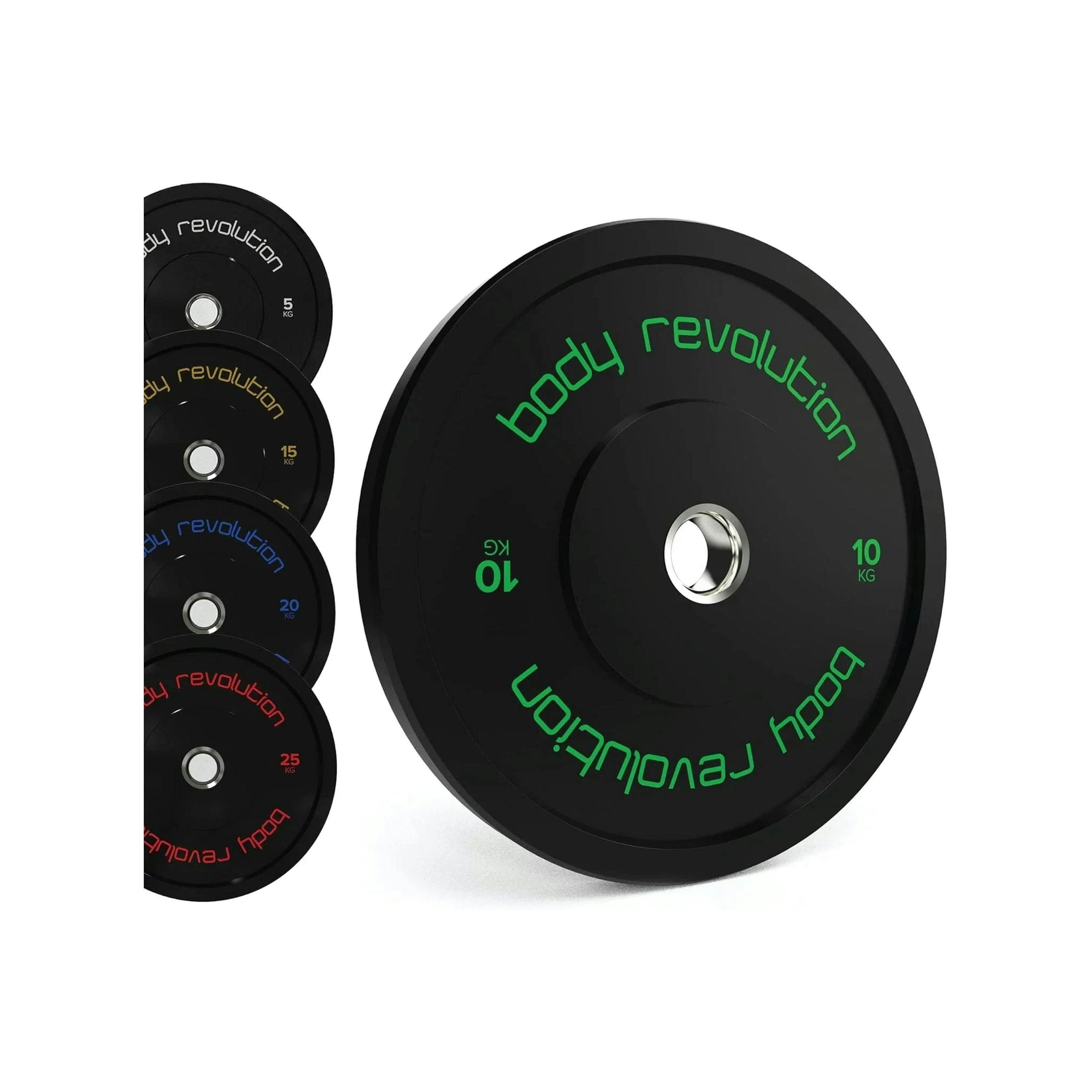 Body Revolution 2 x 10kg Black Olympic Bumper Plates , view 1 of 4