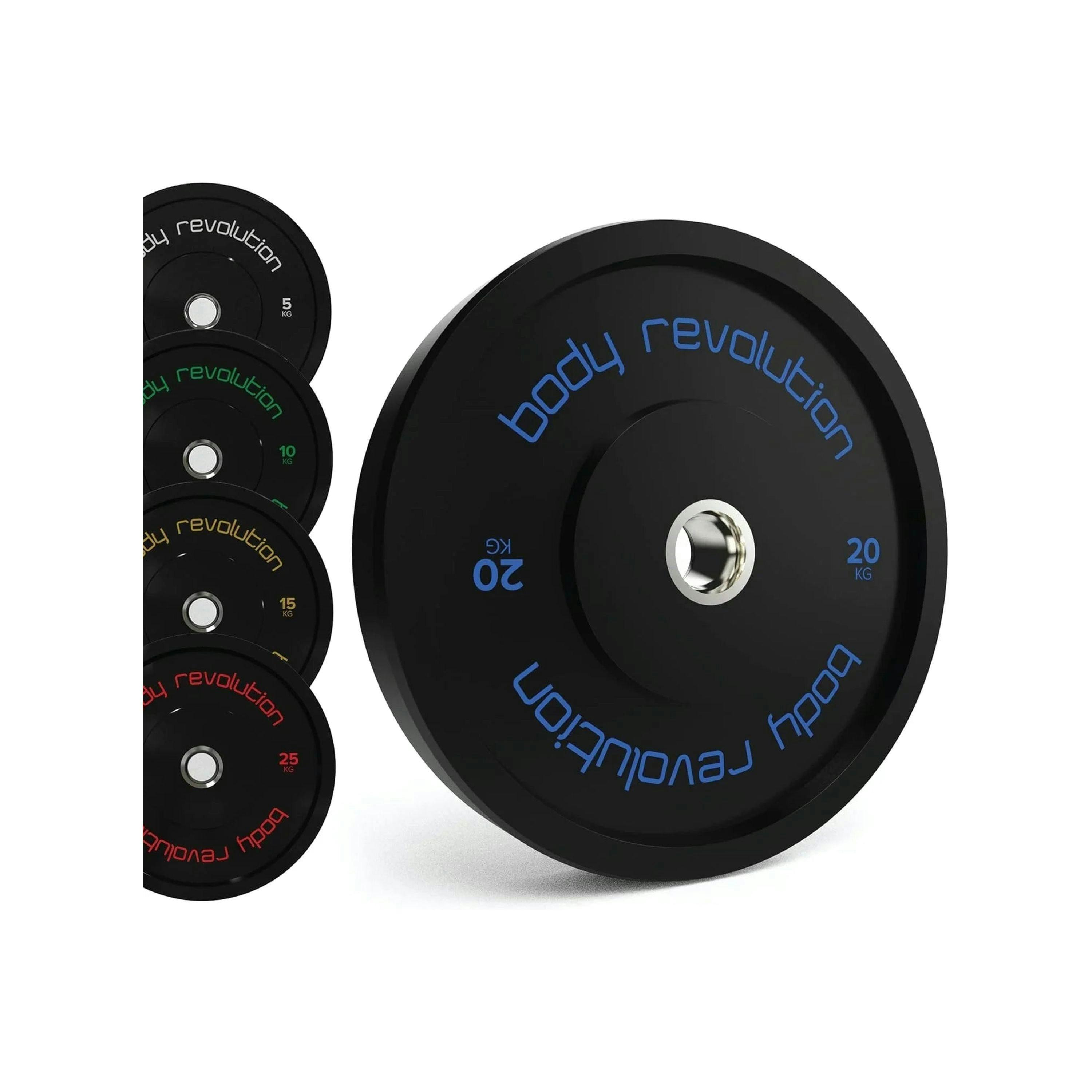 Body Revolution 2 x 20kg Black Olympic Bumper Plates , view 1 of 4