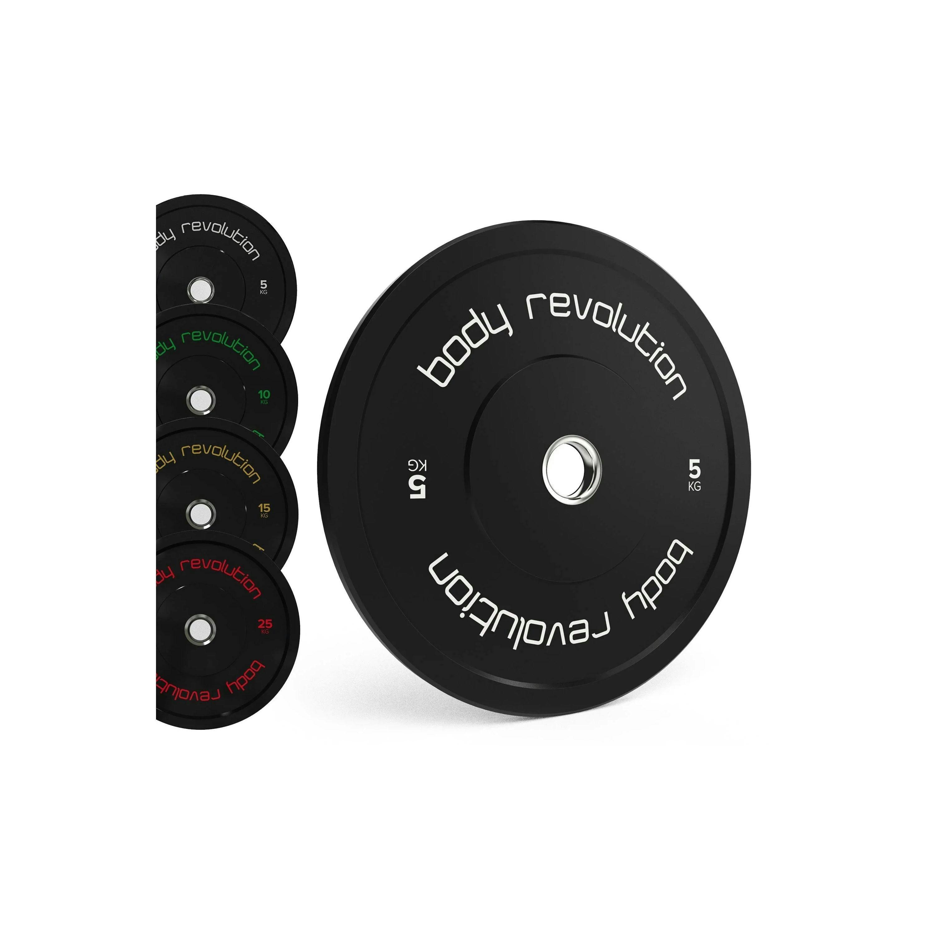 Body Revolution Olympic Black Bumper Plate 80kg Bundle , view 1 of 4