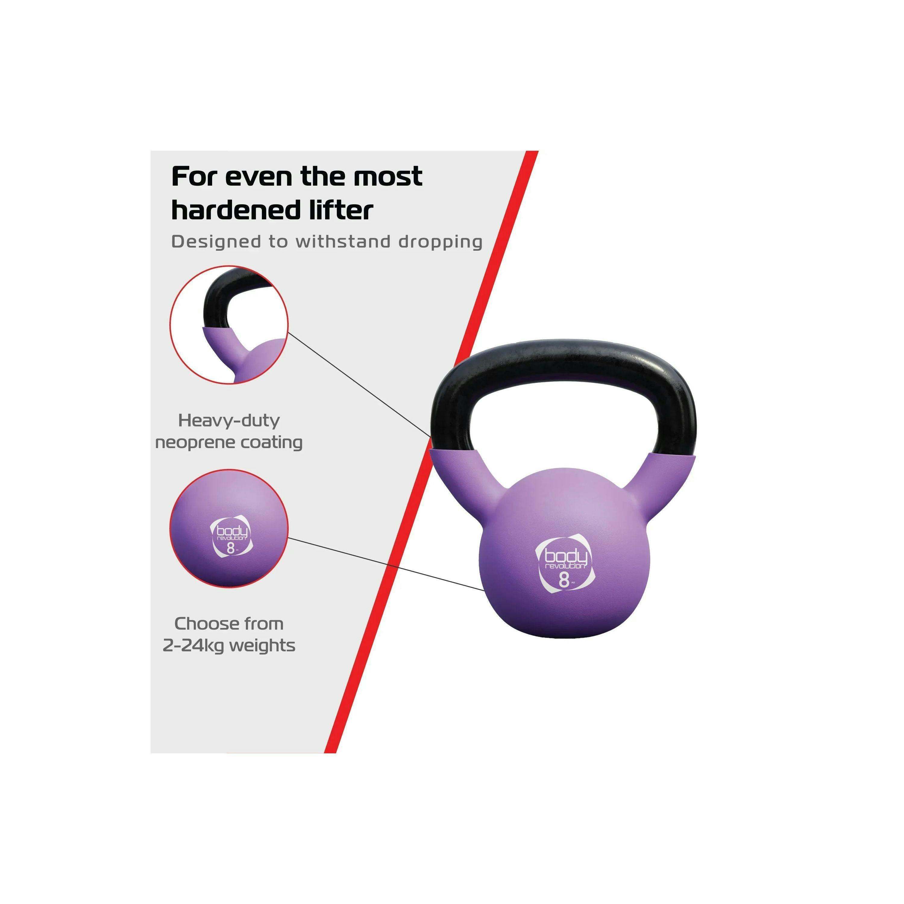 Body Revolution Neoprene Kettlebells 18kg Bundle , view 3 of 4