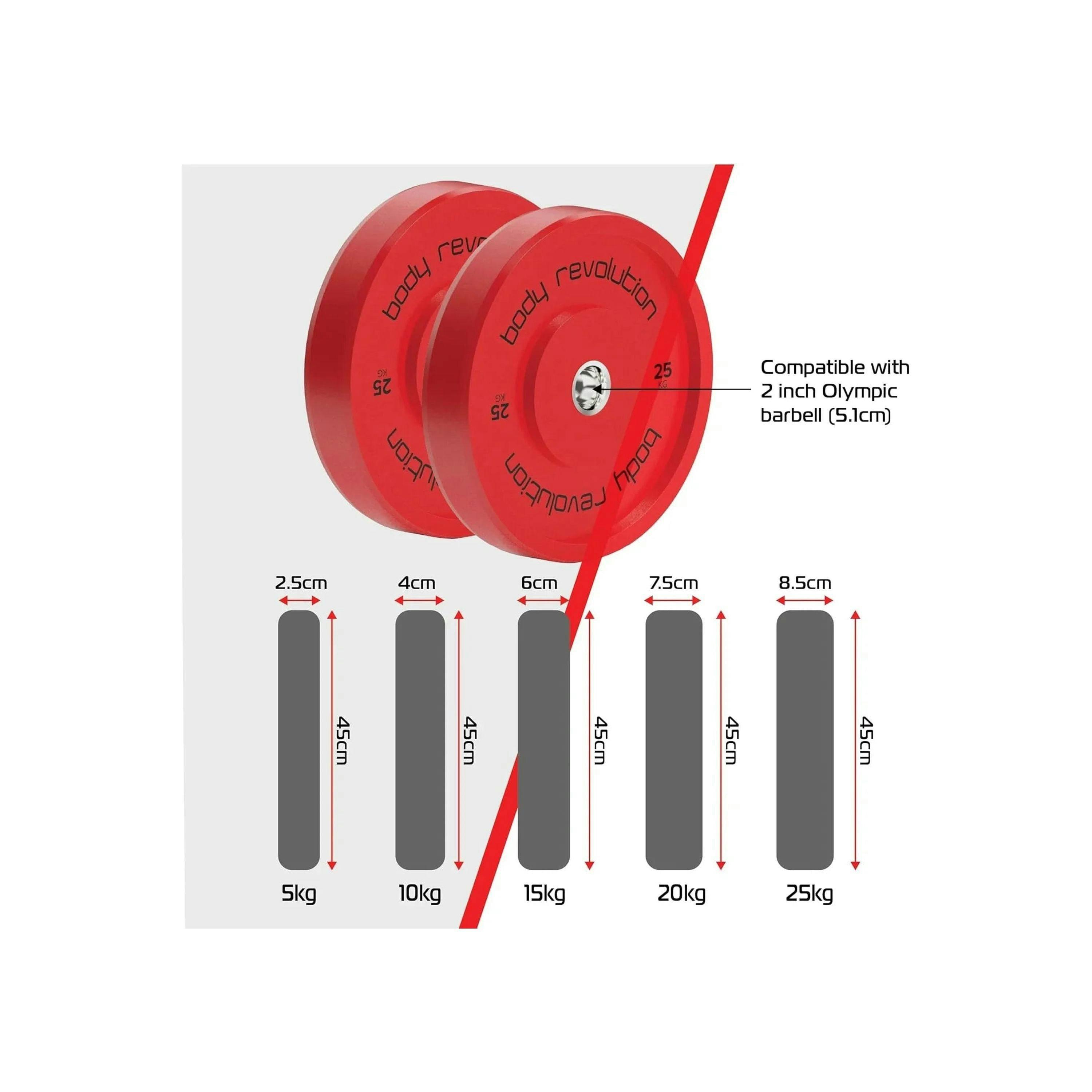 Body Revolution 30kg Bundle Olympic Coloured Bumper Plates , view 4 of 4