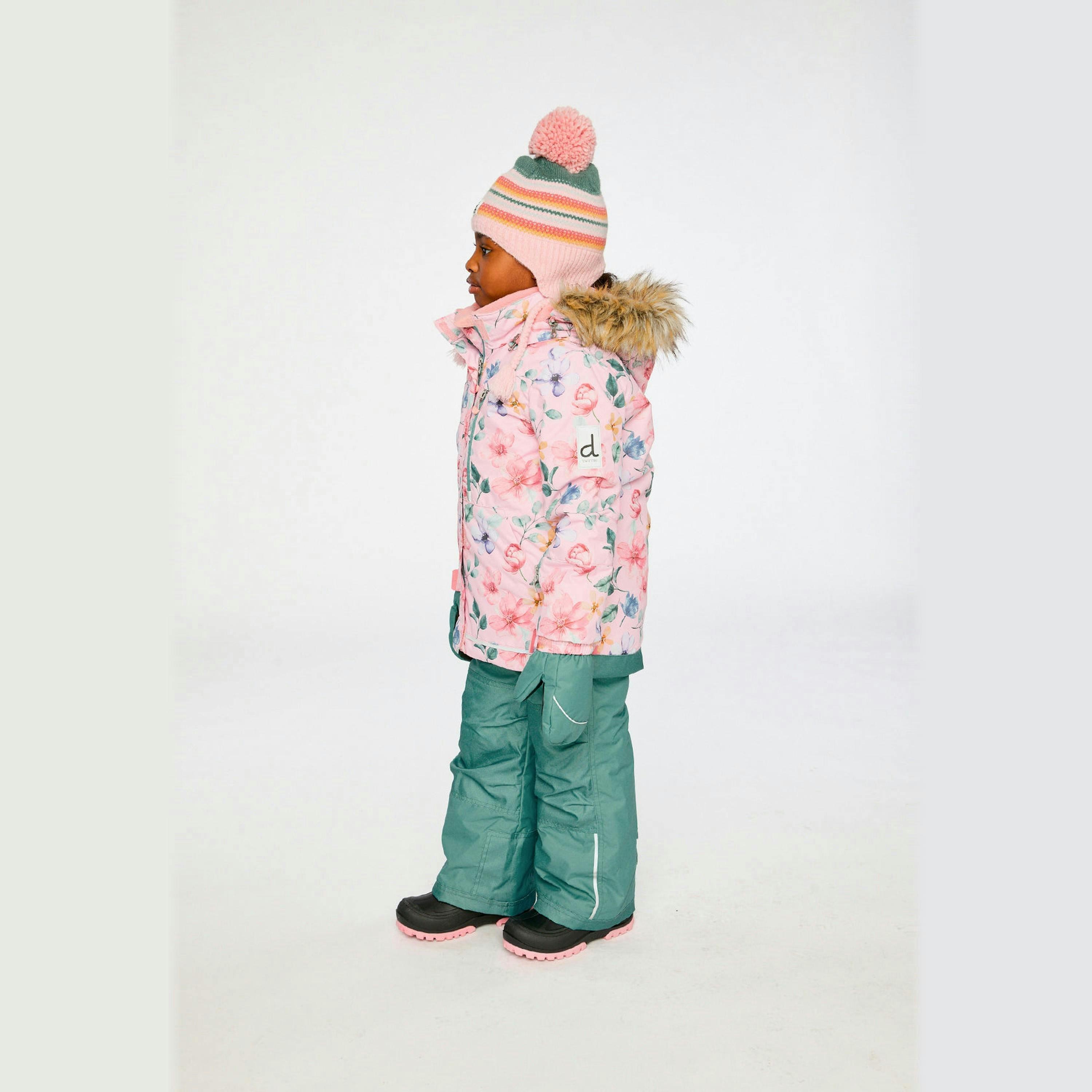 Two Piece Play Snowsuit Pink Vintage Floral Print , view 4 of 6