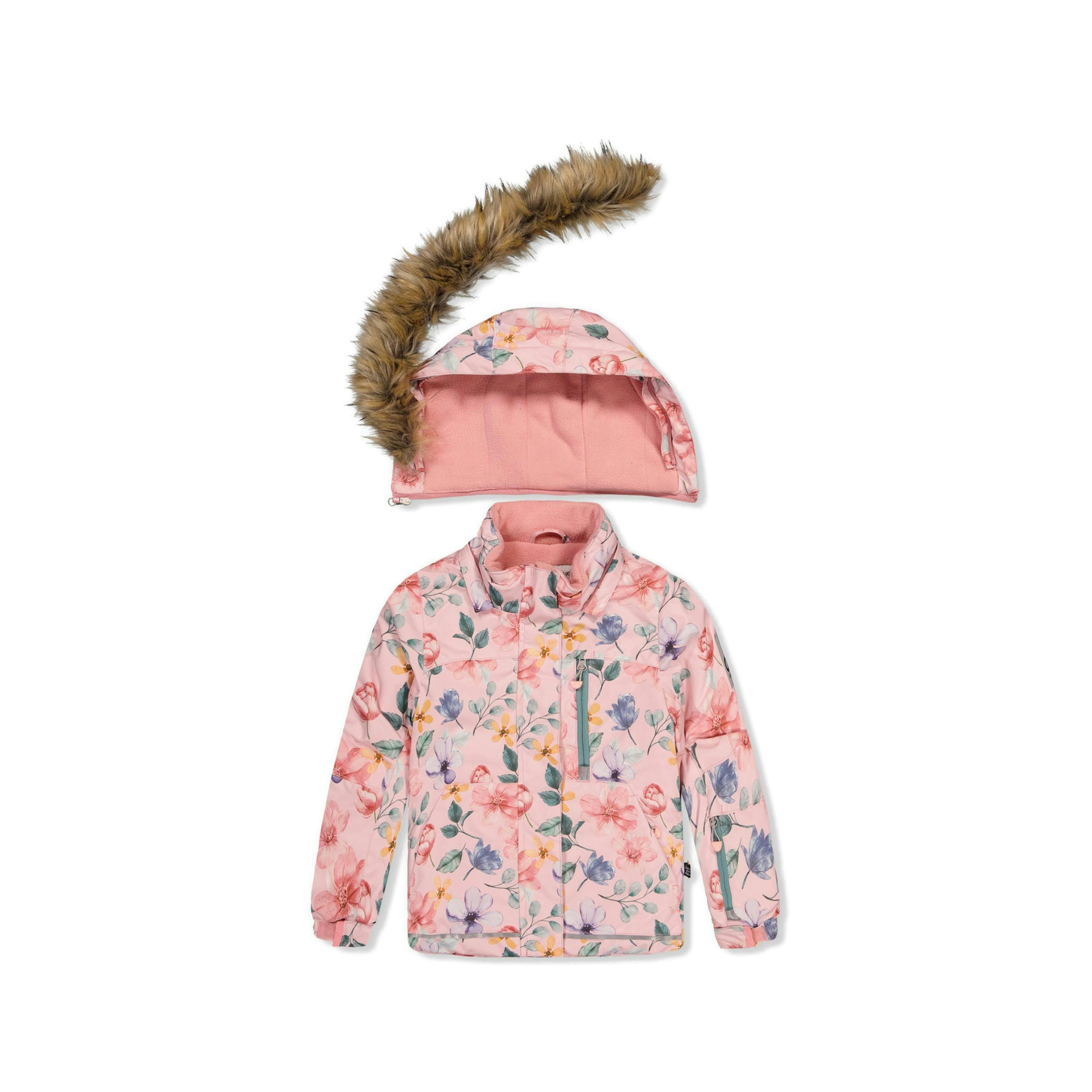 Two Piece Play Snowsuit Pink Vintage Floral Print , view 6 of 6