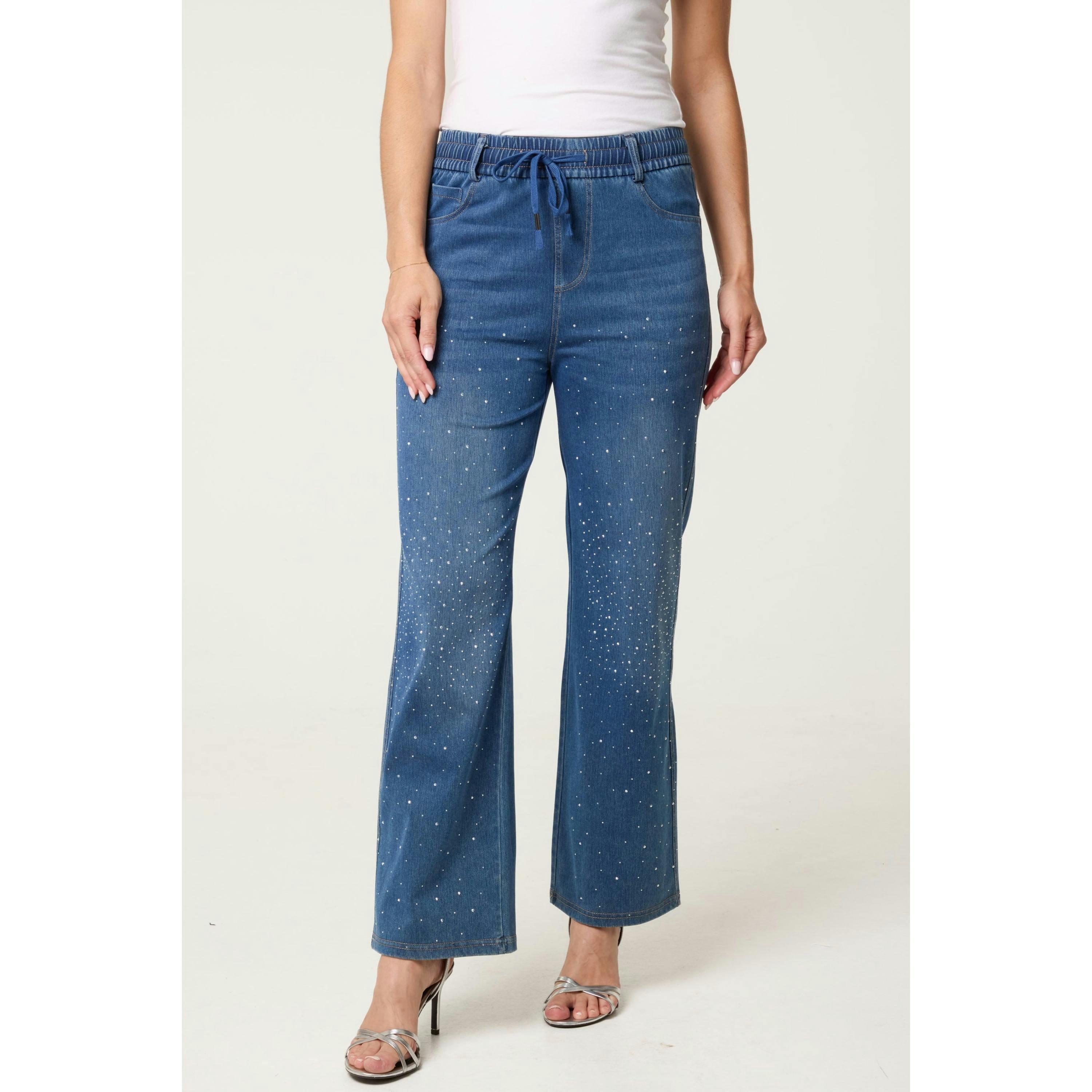 Blue Vanilla Diamante Splash Jeans  in Blue , view 1 of 4