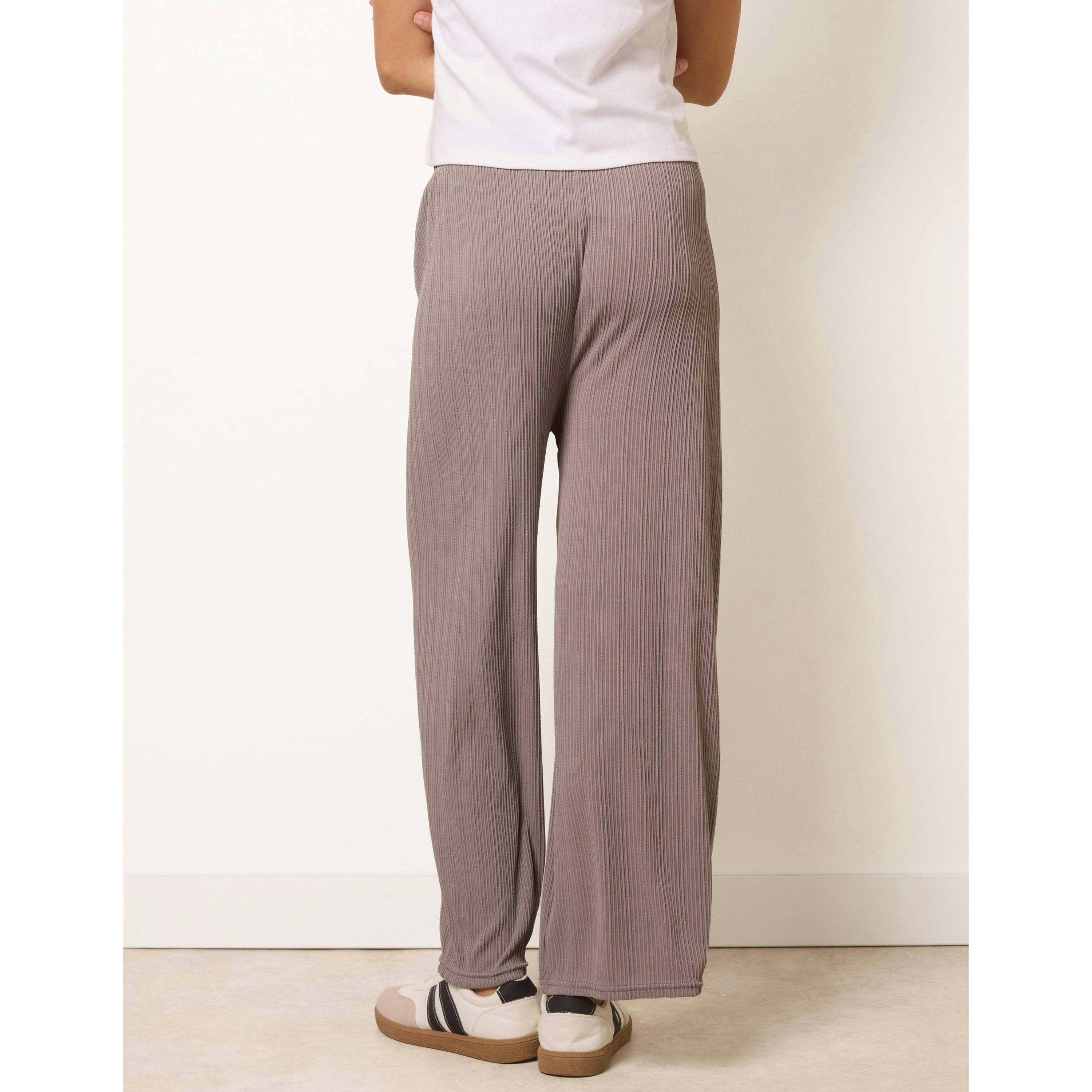 Blue Vanilla Ribbed Wide Leg Trousers  in Grey , view 2 of 4