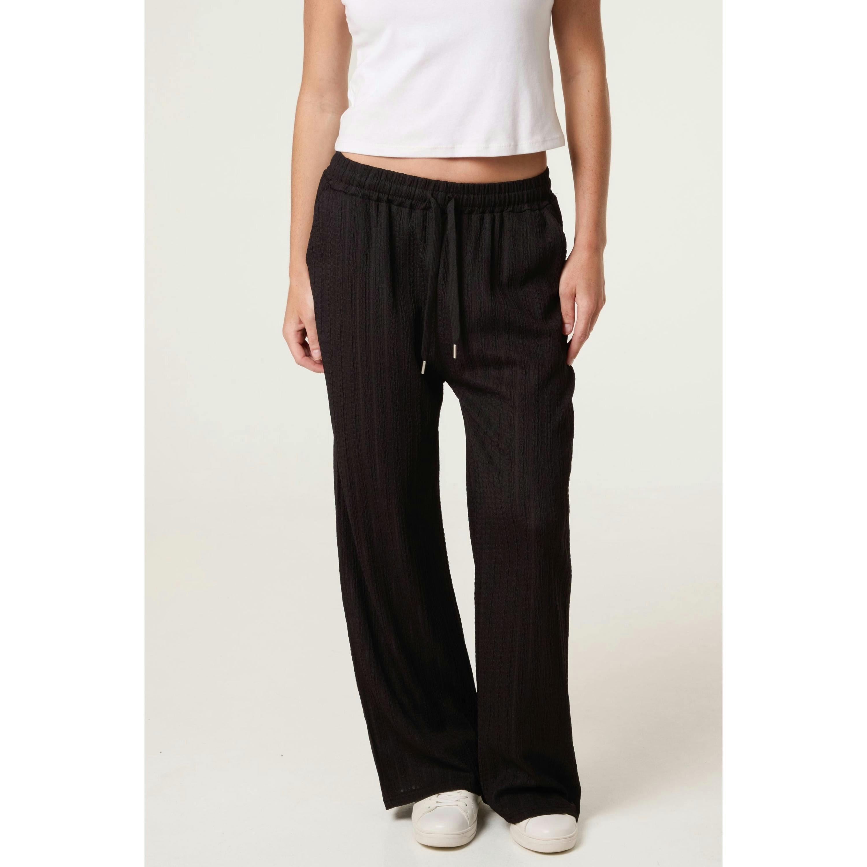 Blue Vanilla Striped Pull-on Trousers  in Black , view 1 of 4