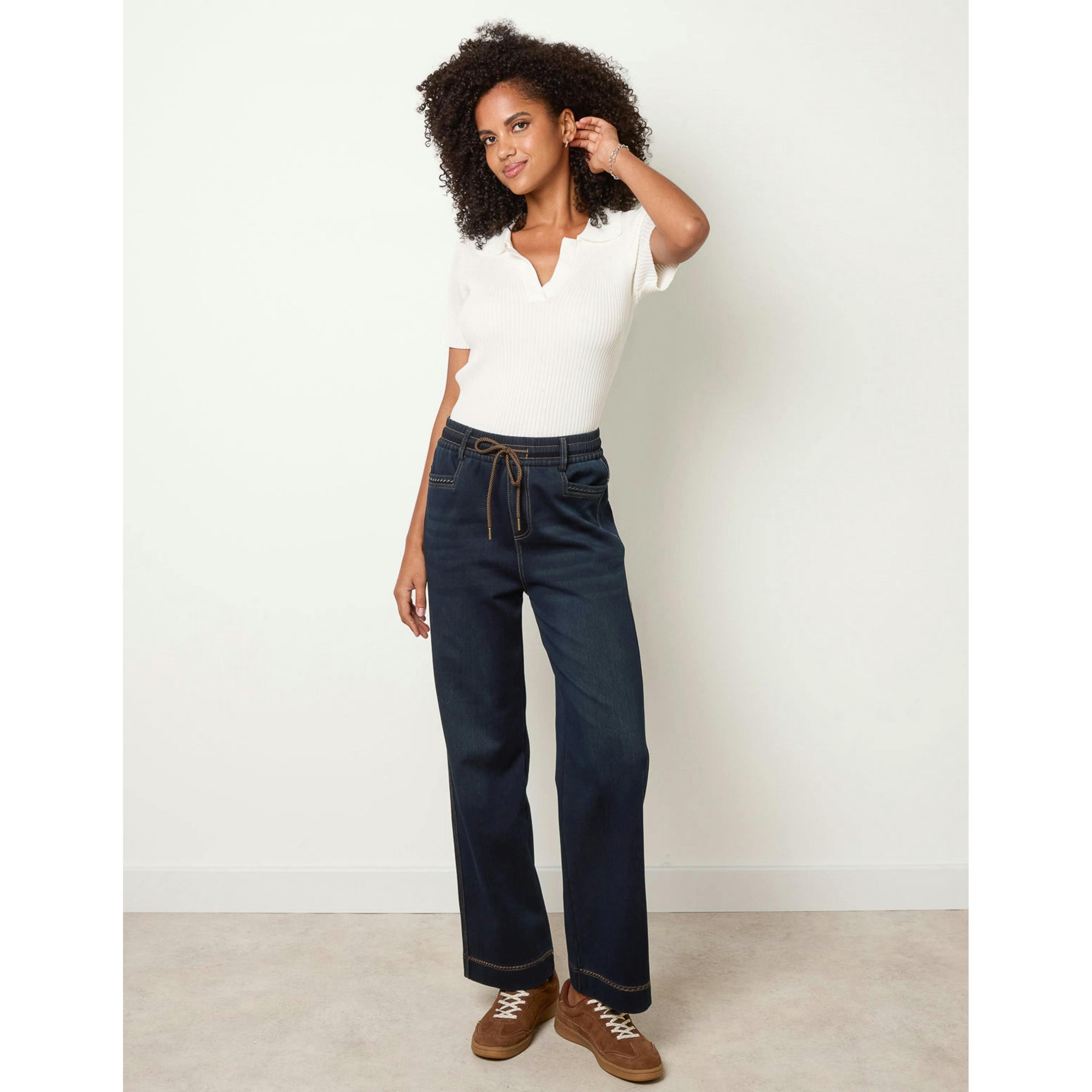 Blue Vanilla Elastic Waist Jeans  in Navy , view 1 of 4