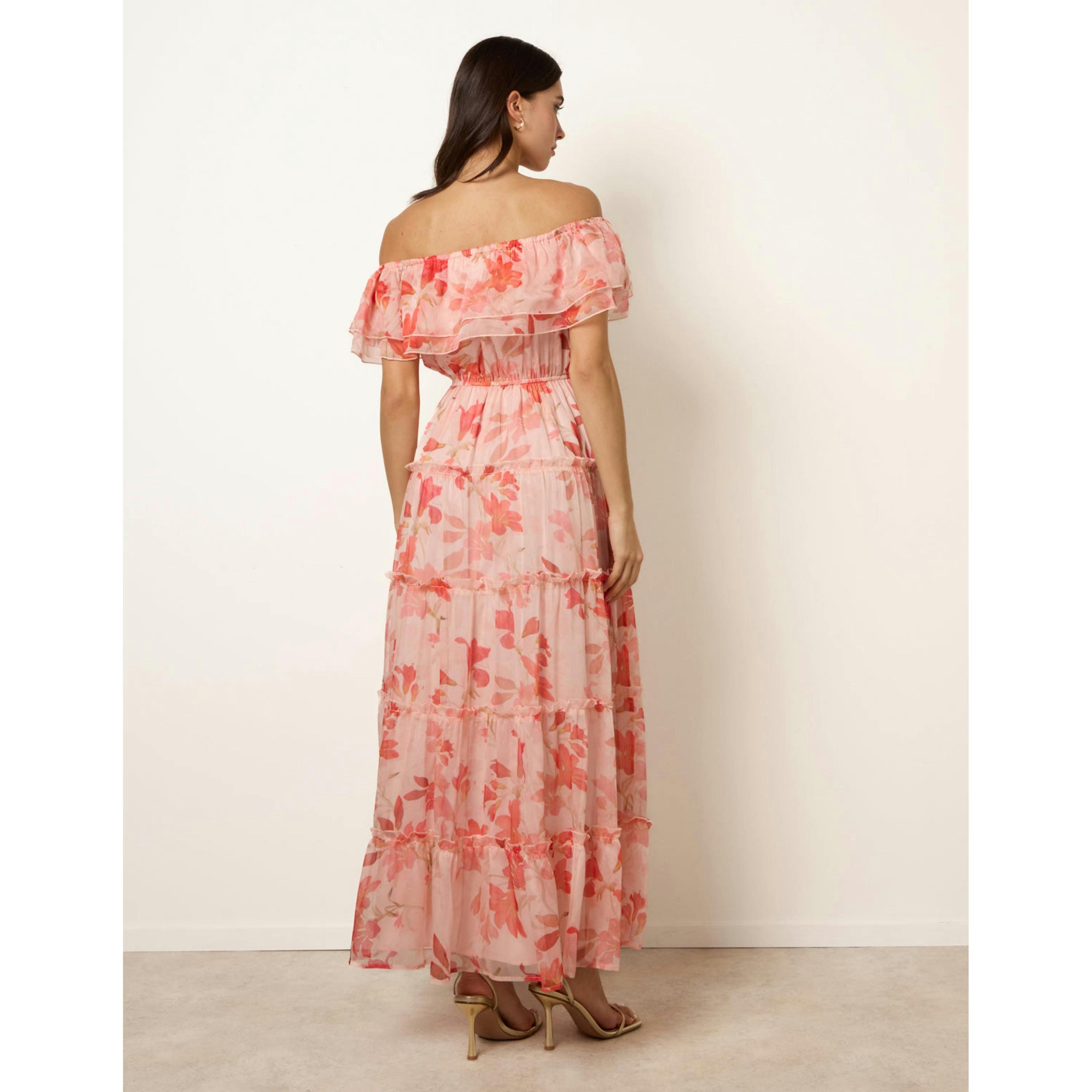 Blue Vanilla Off The Shoulder Maxi Dress  in Pink , view 2 of 6