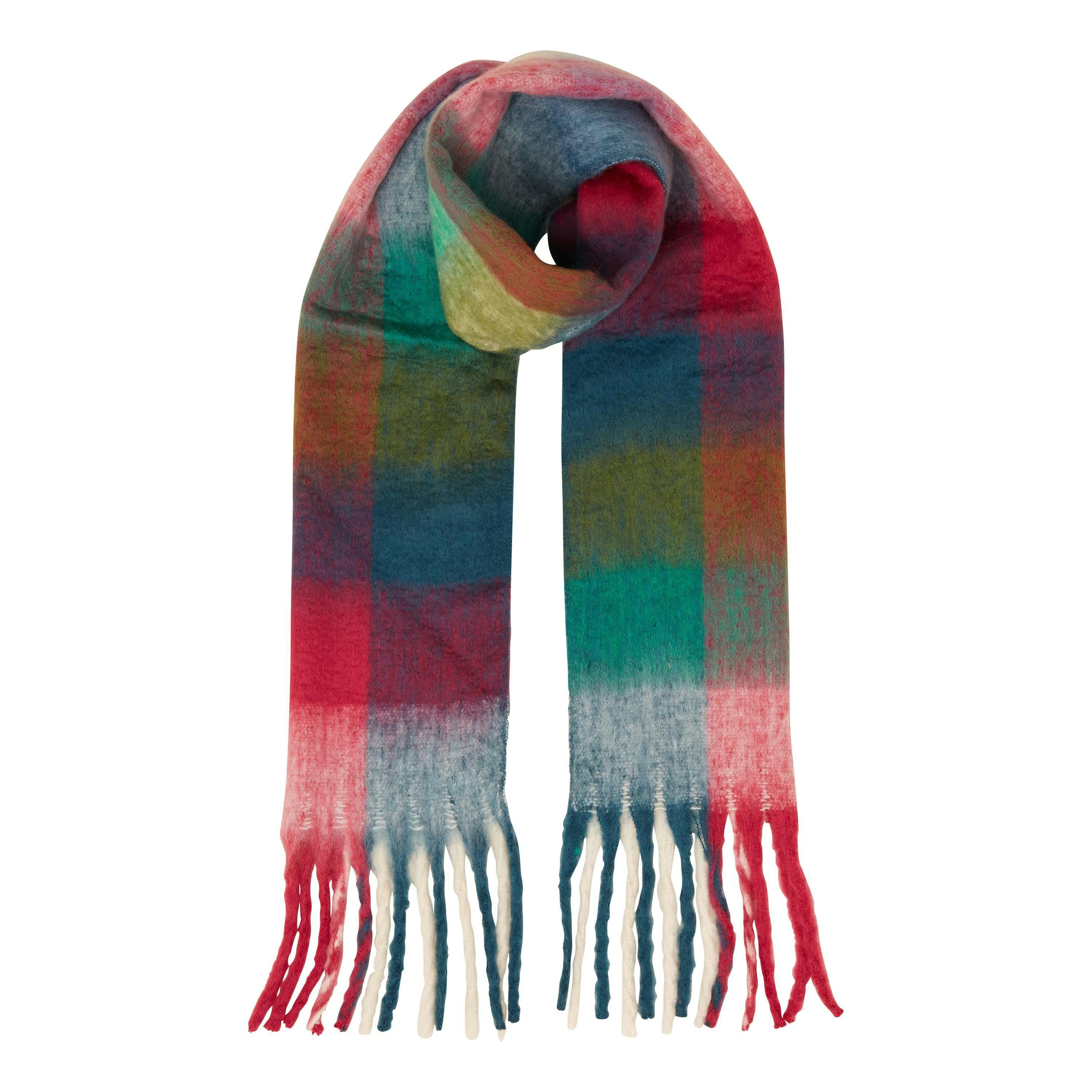 Yumi Rainbow Check Soft Scarf , view 3 of 3