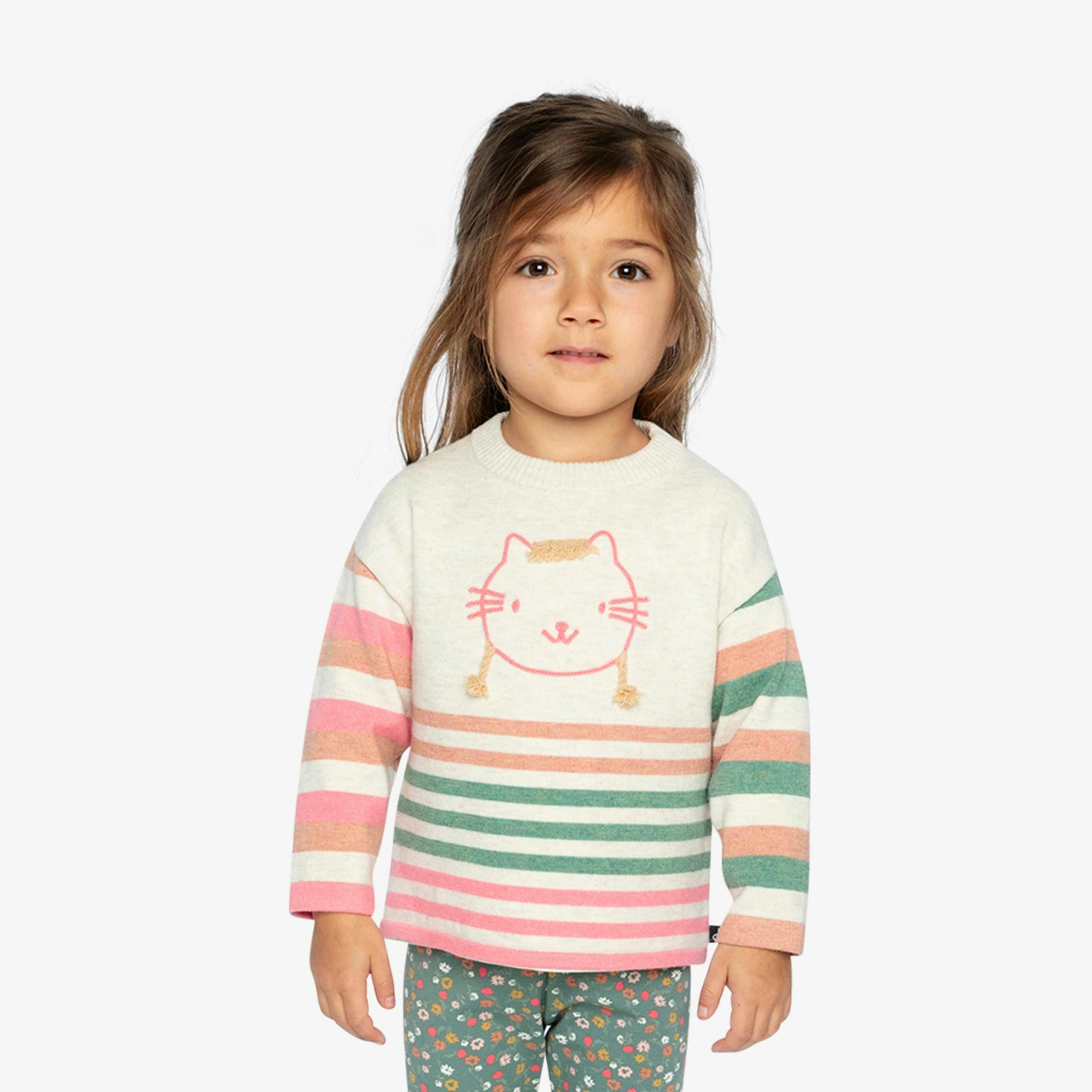 Knitted Stripe Sweater Off-White , view 3 of 6