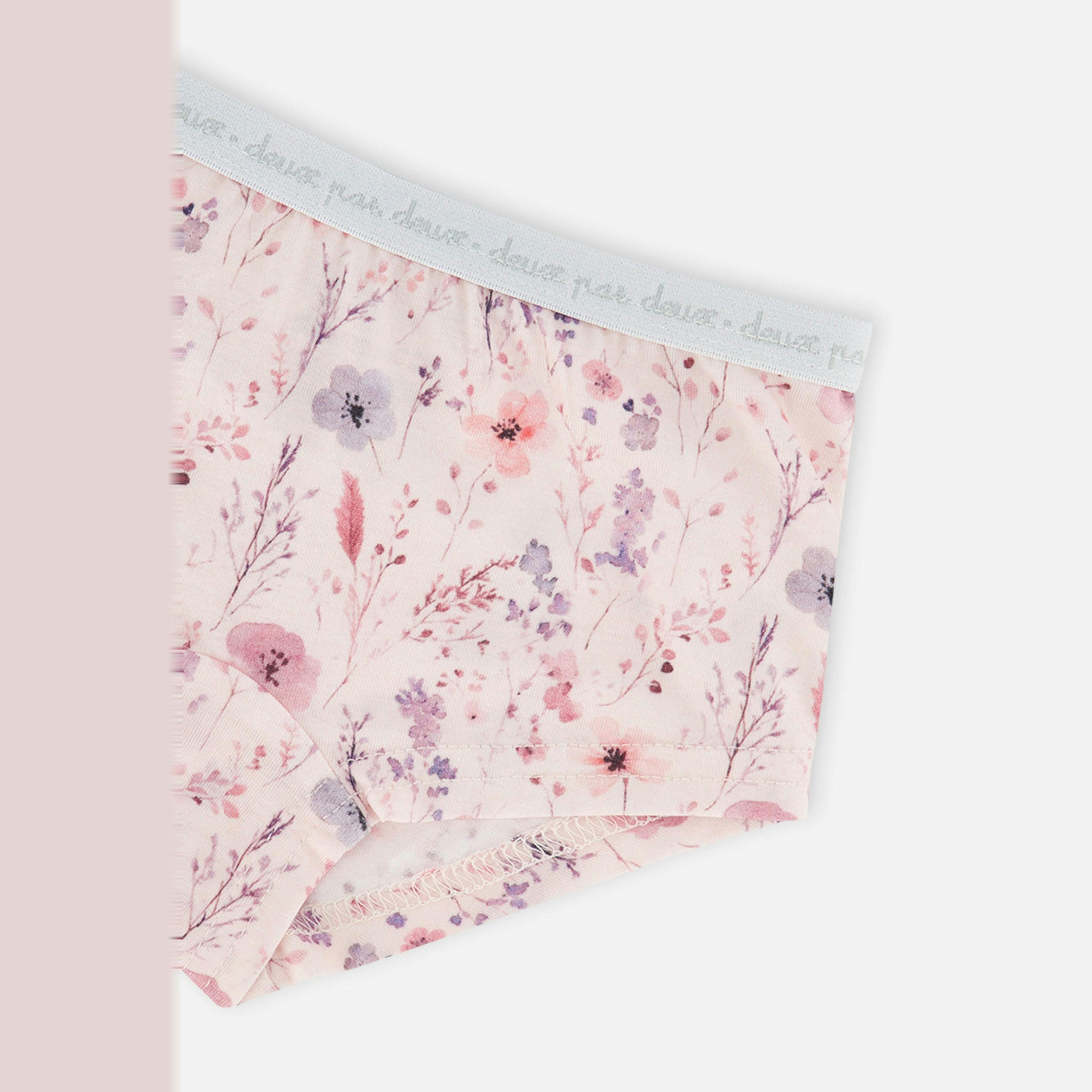 Boyshort Panty Pack Of 3 Pink Floral Prints , view 2 of 4