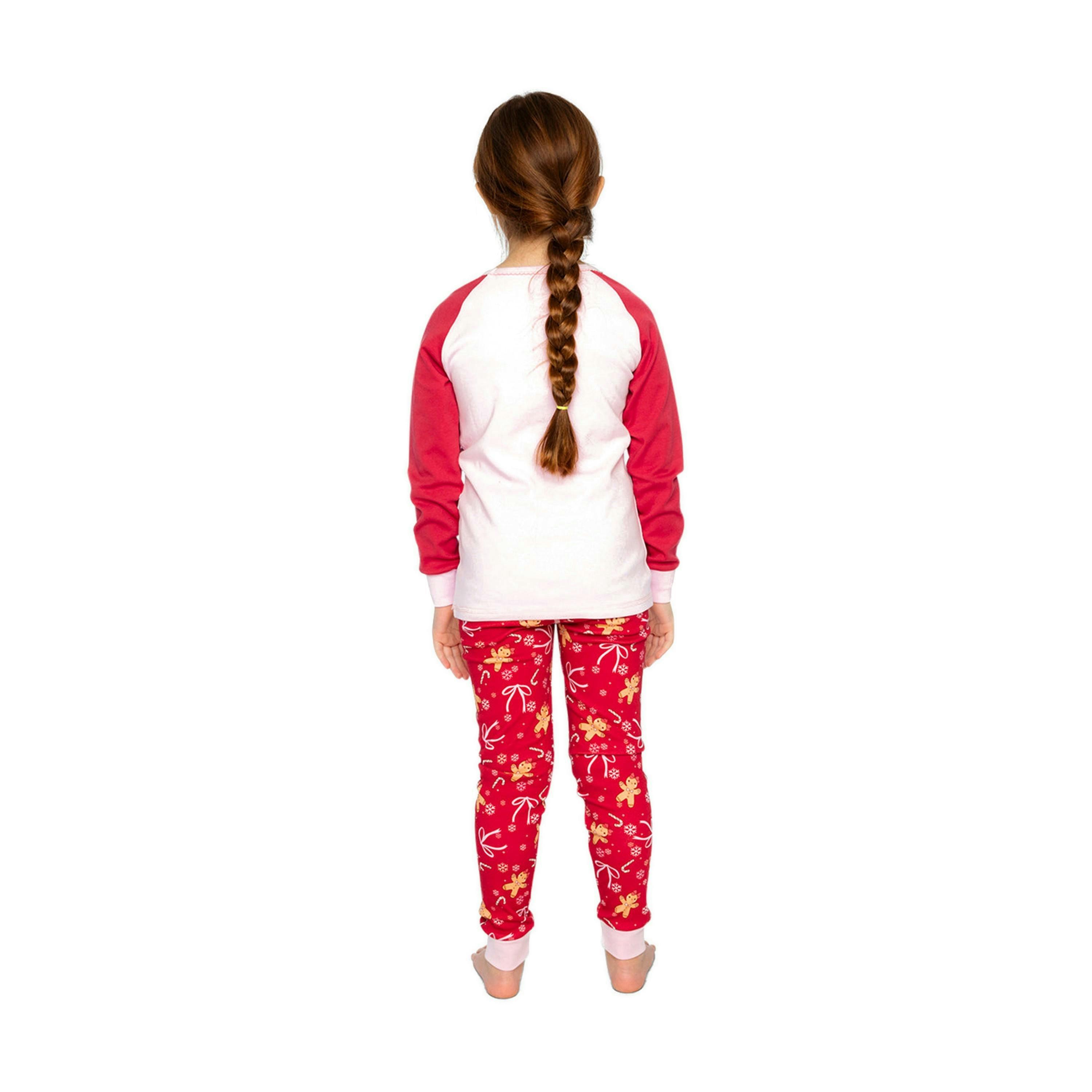 Organic Cotton Two Piece Pajama Set Red Gingerbread Print , view 4 of 6