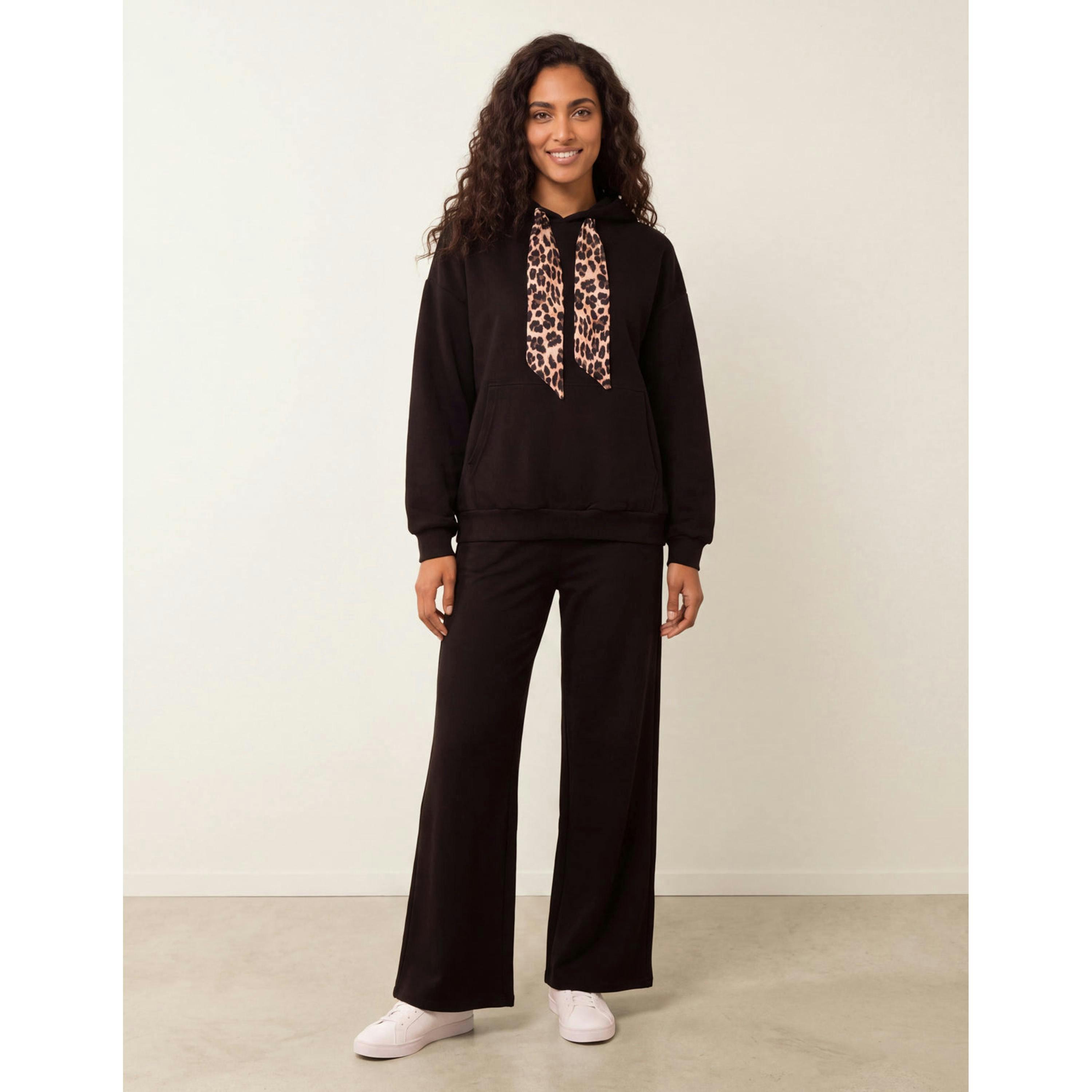 Blue Vanilla Hooded Leopard Tie & Pant Set  in Black , view 1 of 4