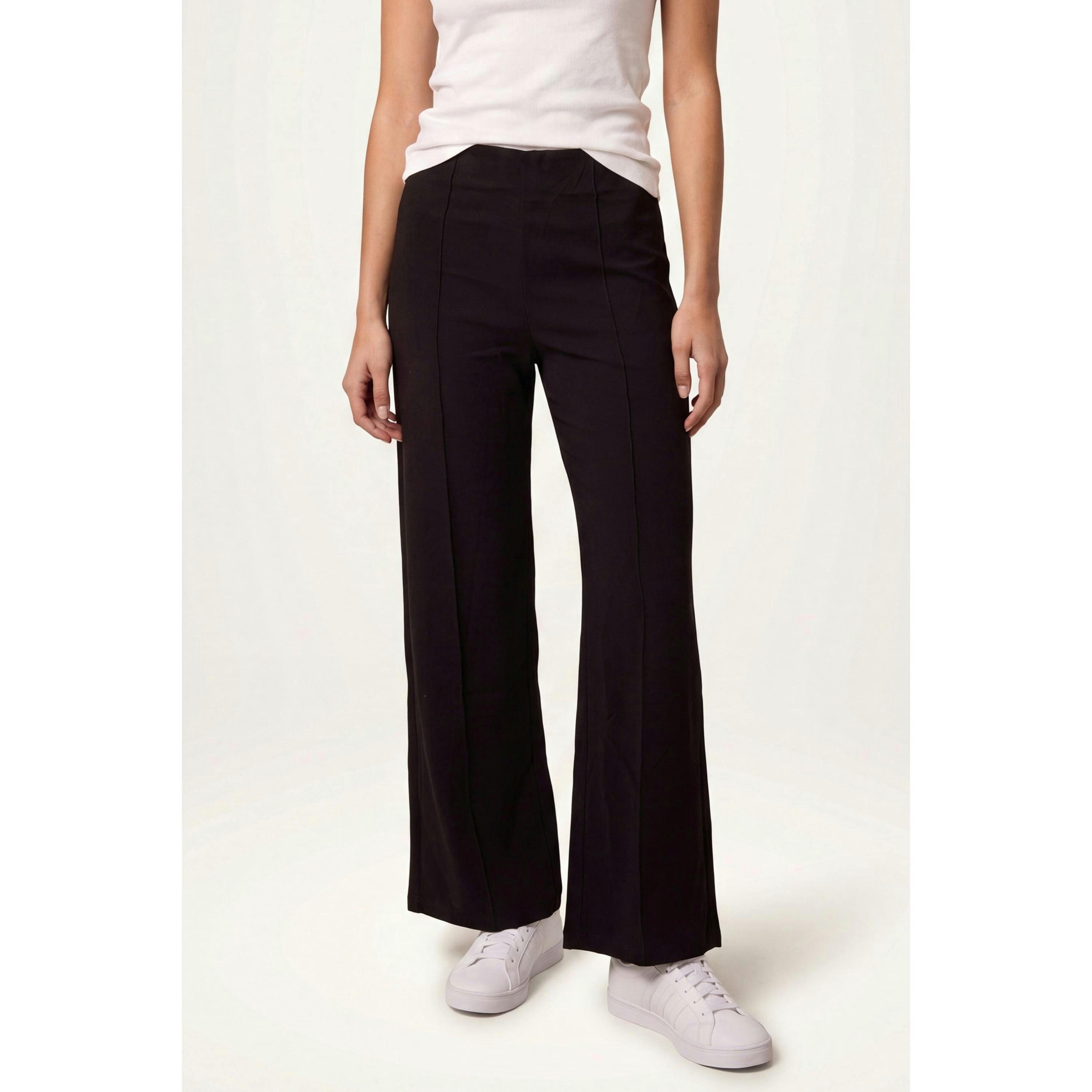 Blue Vanilla Pintuck Jersey Trousers  in Black , view 1 of 4
