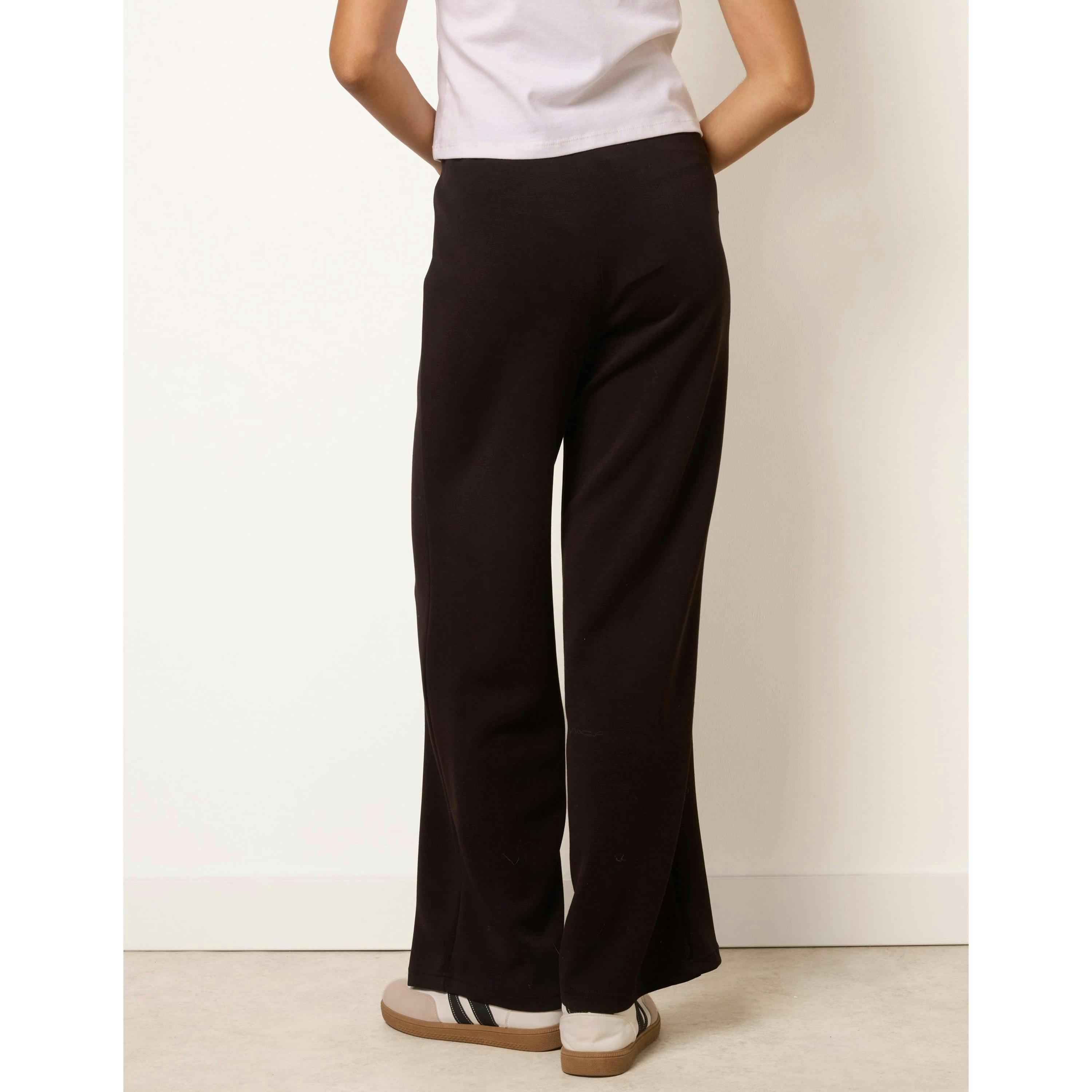 Blue Vanilla Pintuck Jersey Trousers  in Black , view 2 of 4