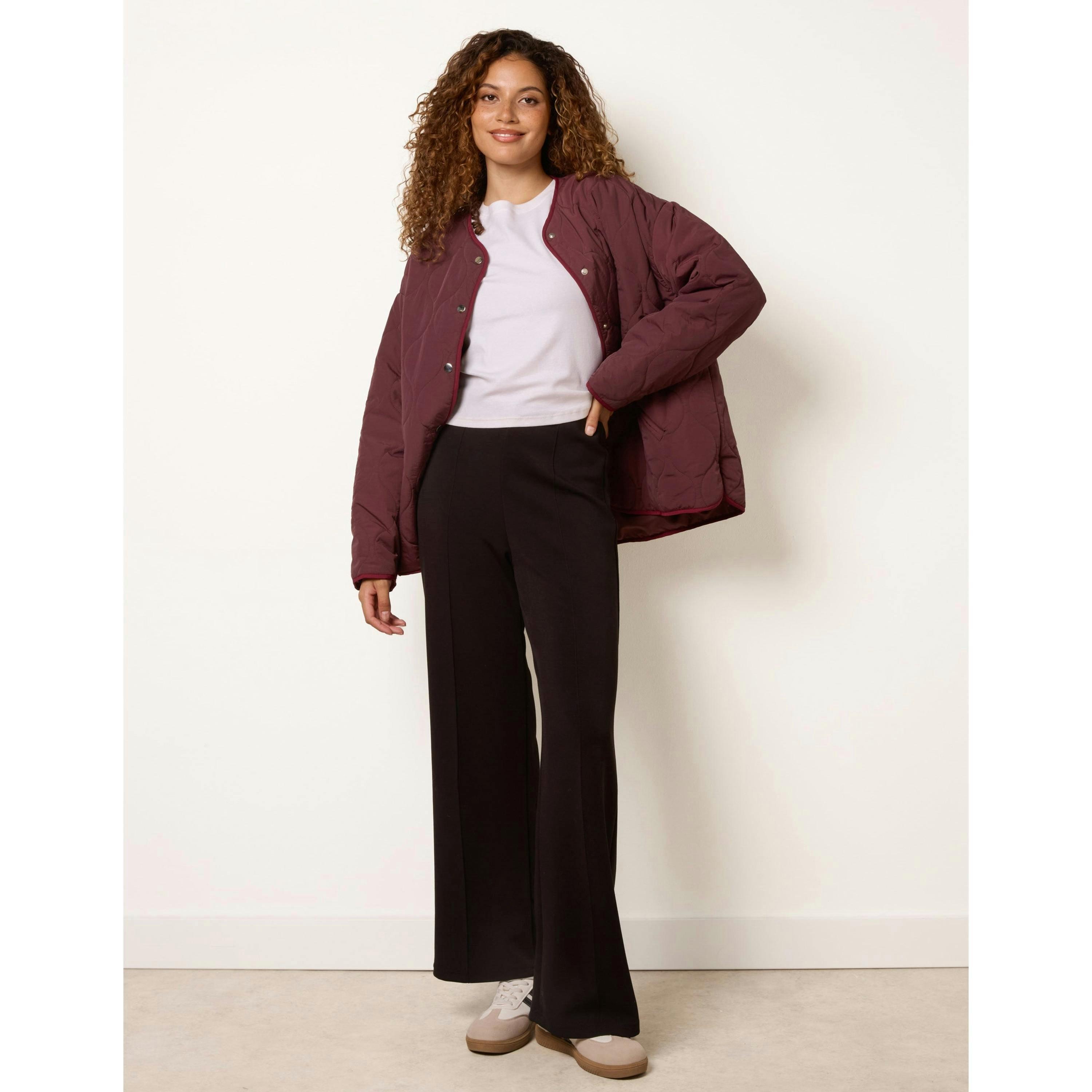 Blue Vanilla Pintuck Jersey Trousers  in Black , view 3 of 4