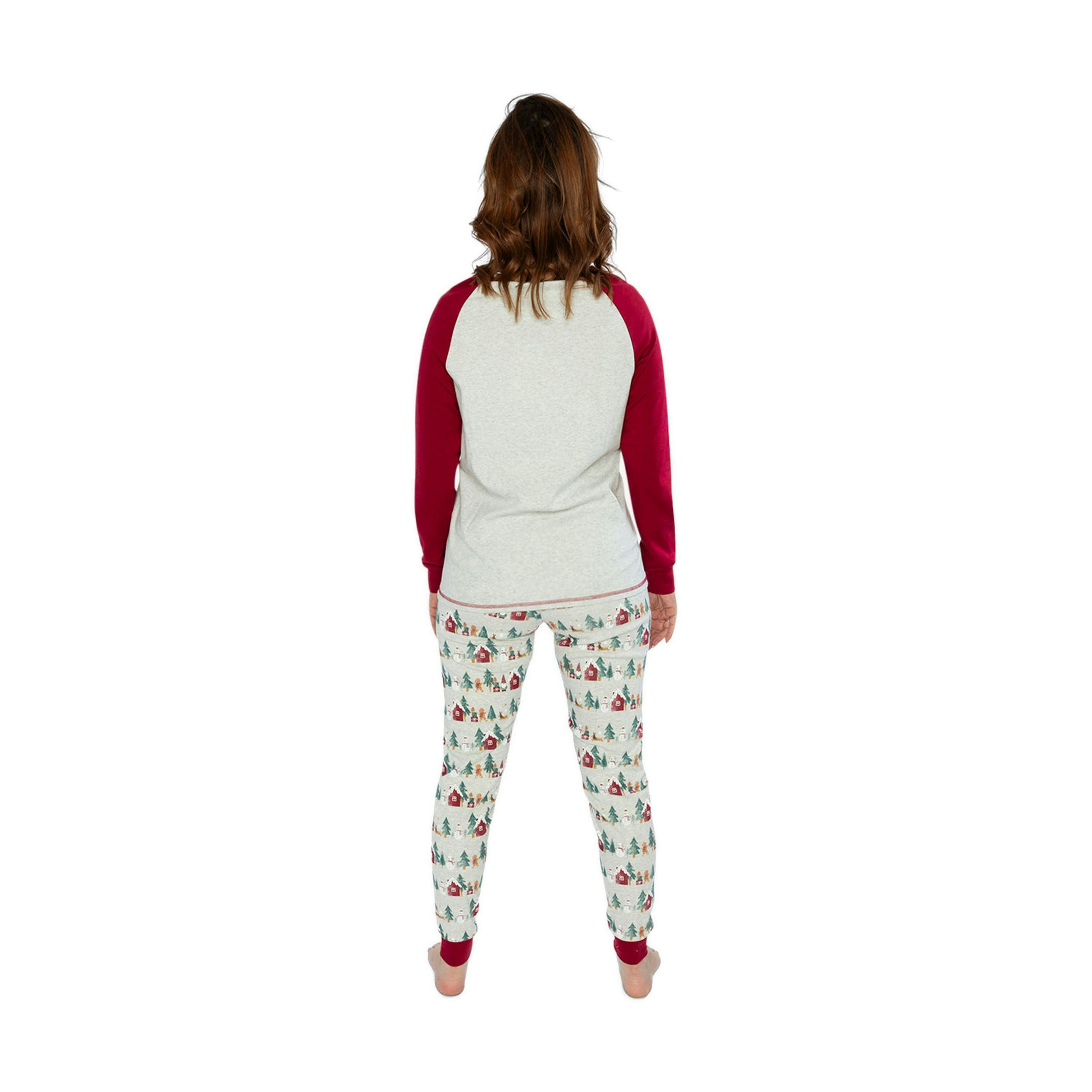 Women Two Piece Christmas Pajama Set Holiday Print , view 6 of 6