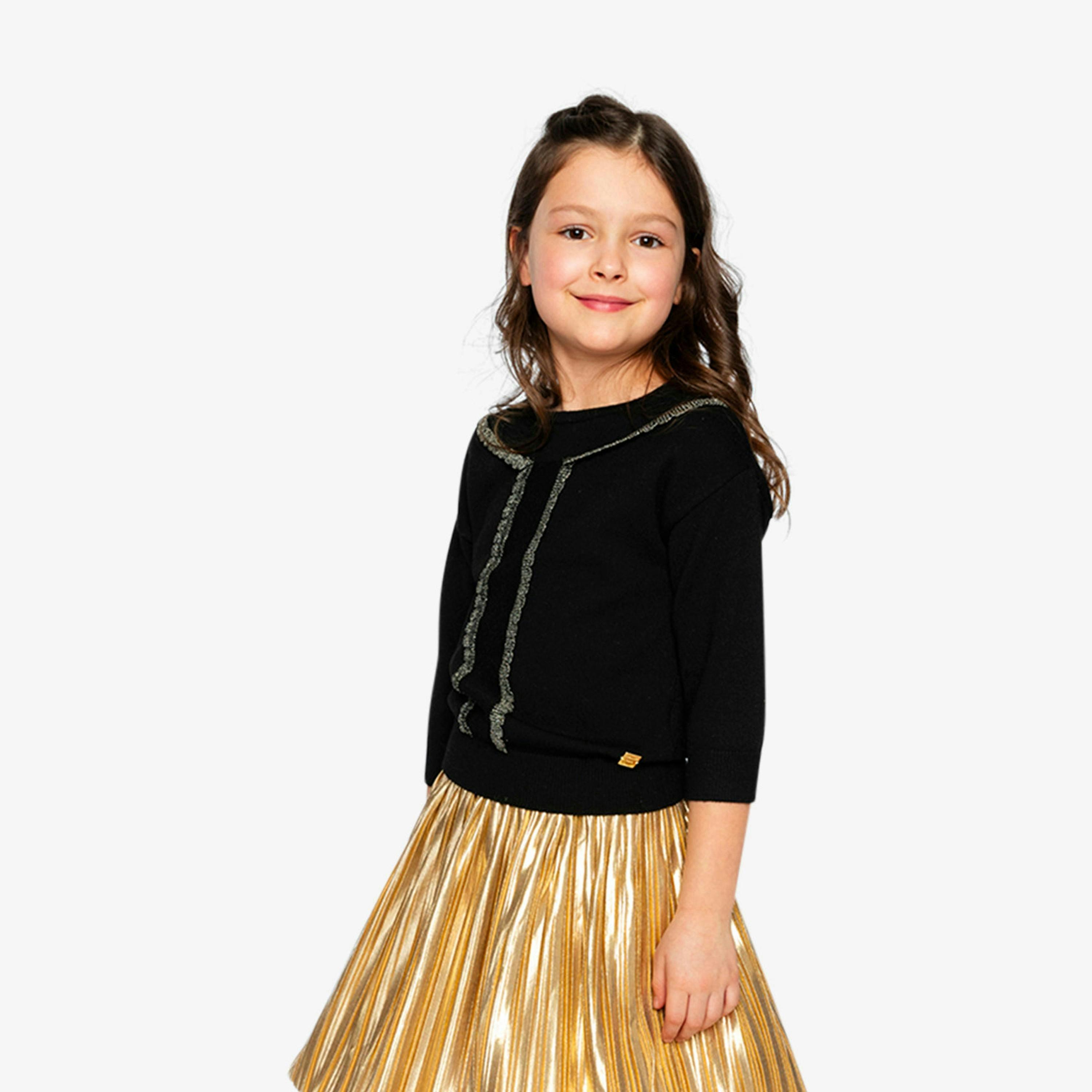 Knitted Sweater Black And Gold , view 2 of 6