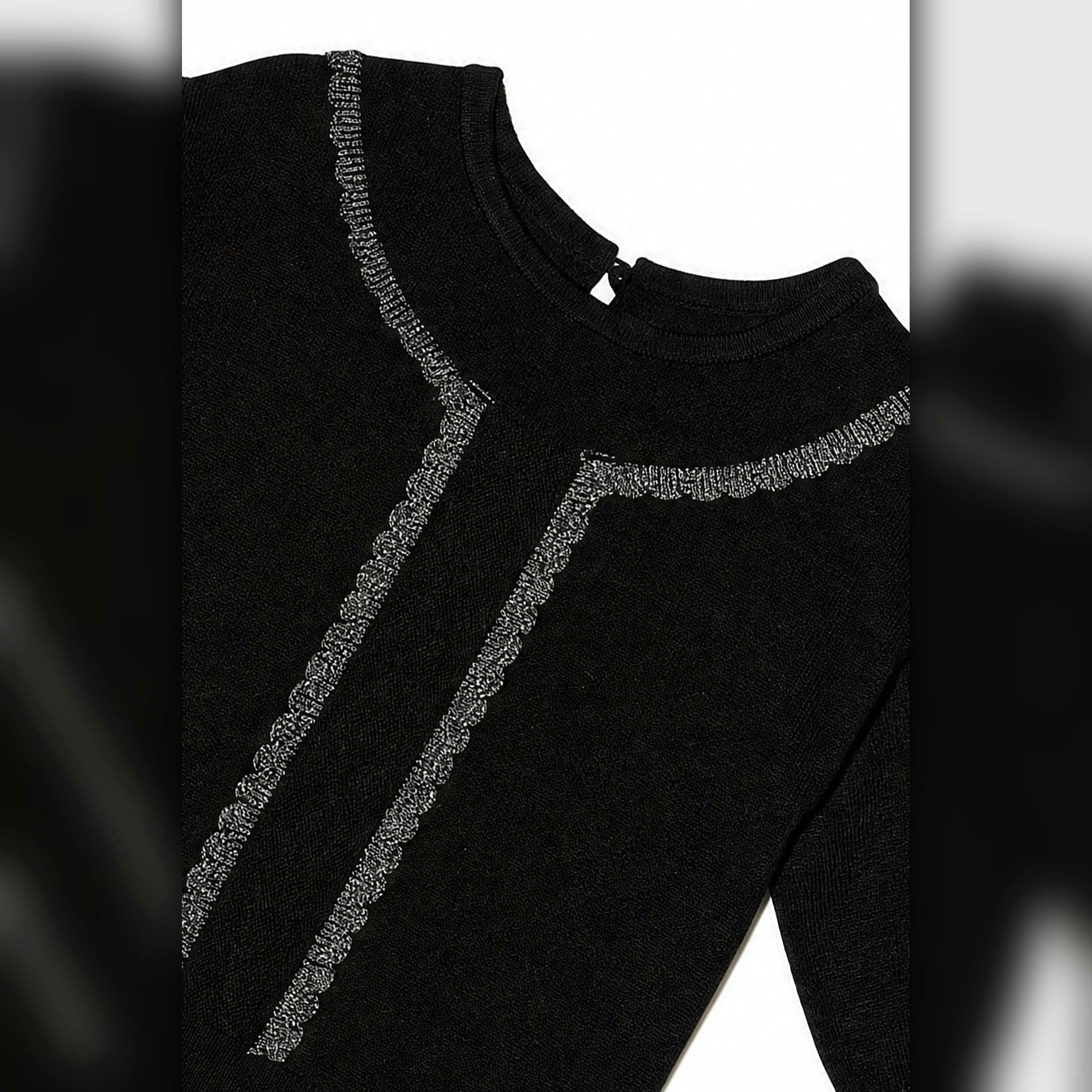 Knitted Sweater Black And Gold , view 4 of 6