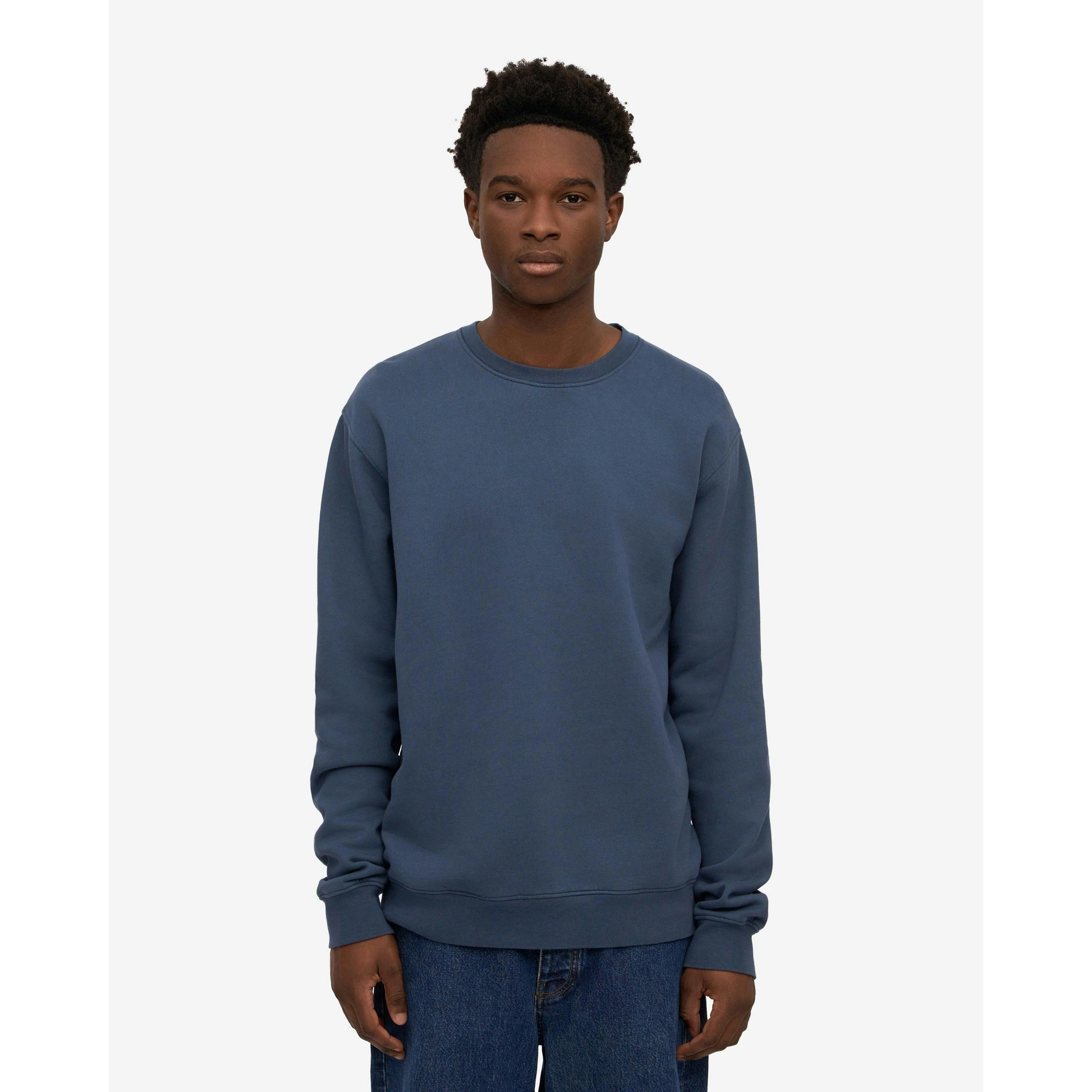 Colourful Standard Crew Neck Sweatshirt  in Blue , view 1 of 4