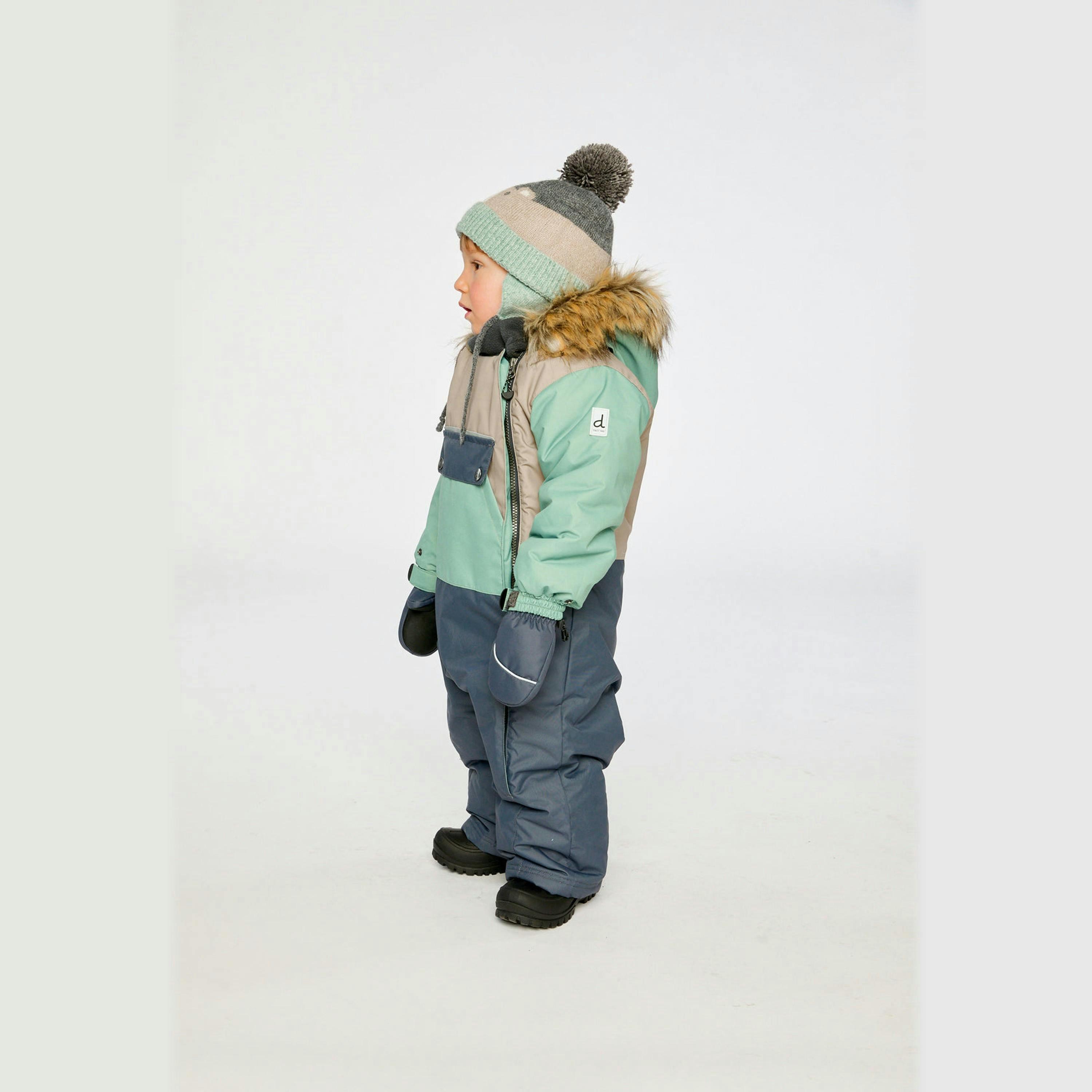 Baby One Piece Snowsuit Adapted For Car Seats Cool Dark Grey , view 3 of 6