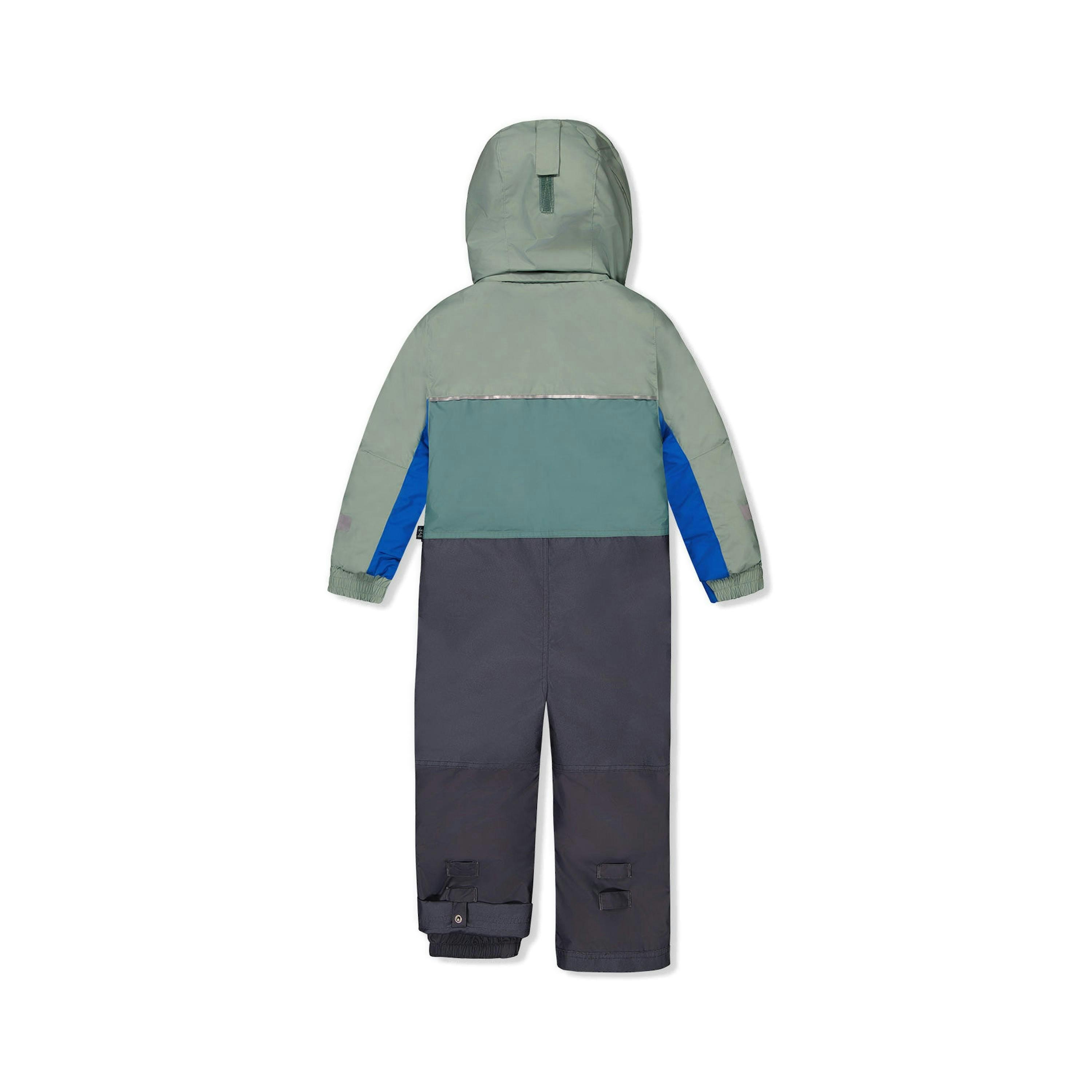 Kids One Piece Play Snowsuit Sage Green And Grey , view 4 of 6