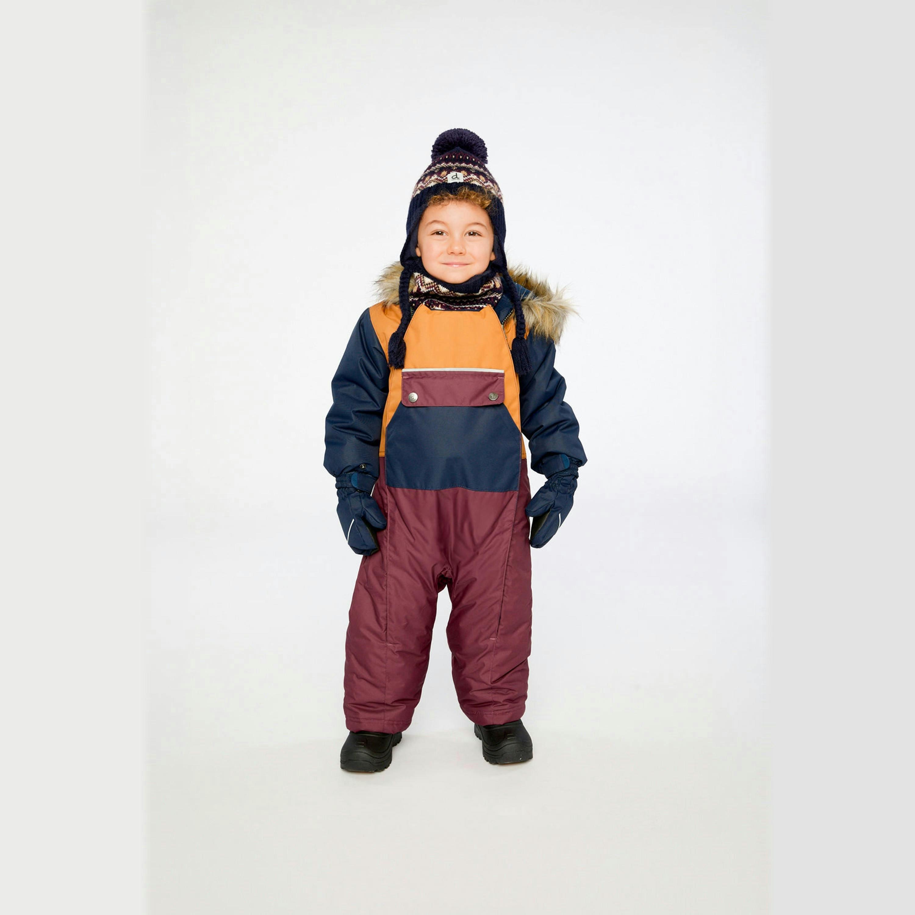 Baby One Piece Snowsuit Adapted For Car Seats Burgundy , view 2 of 6