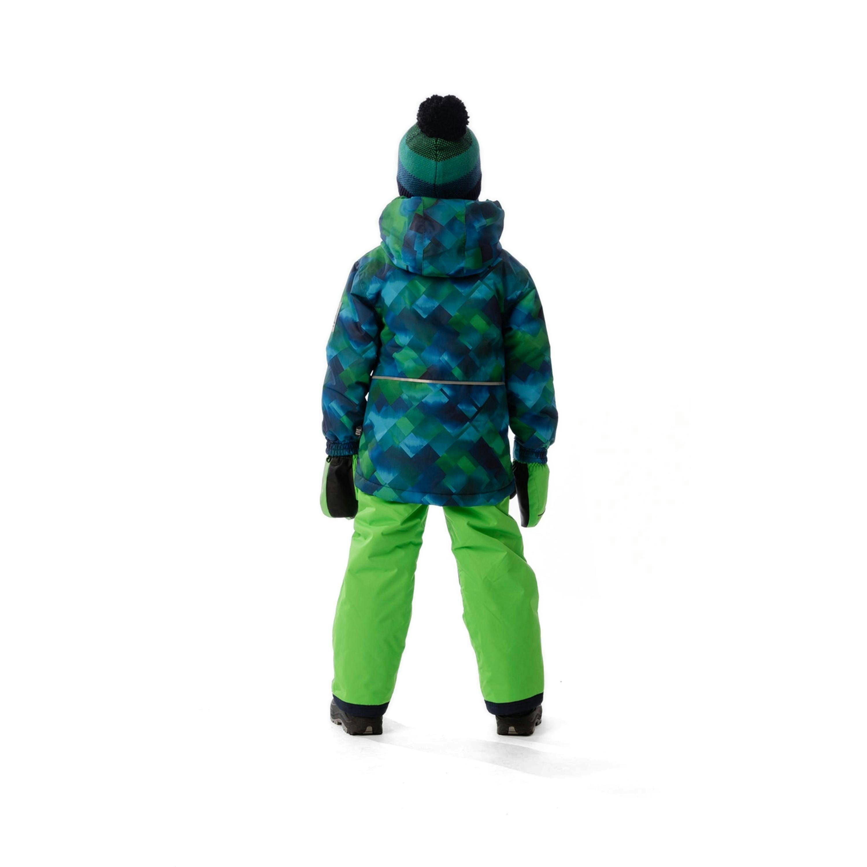 Light Weight Two Piece Chill Snowsuit Blue And Green Checkered Print , view 5 of 6