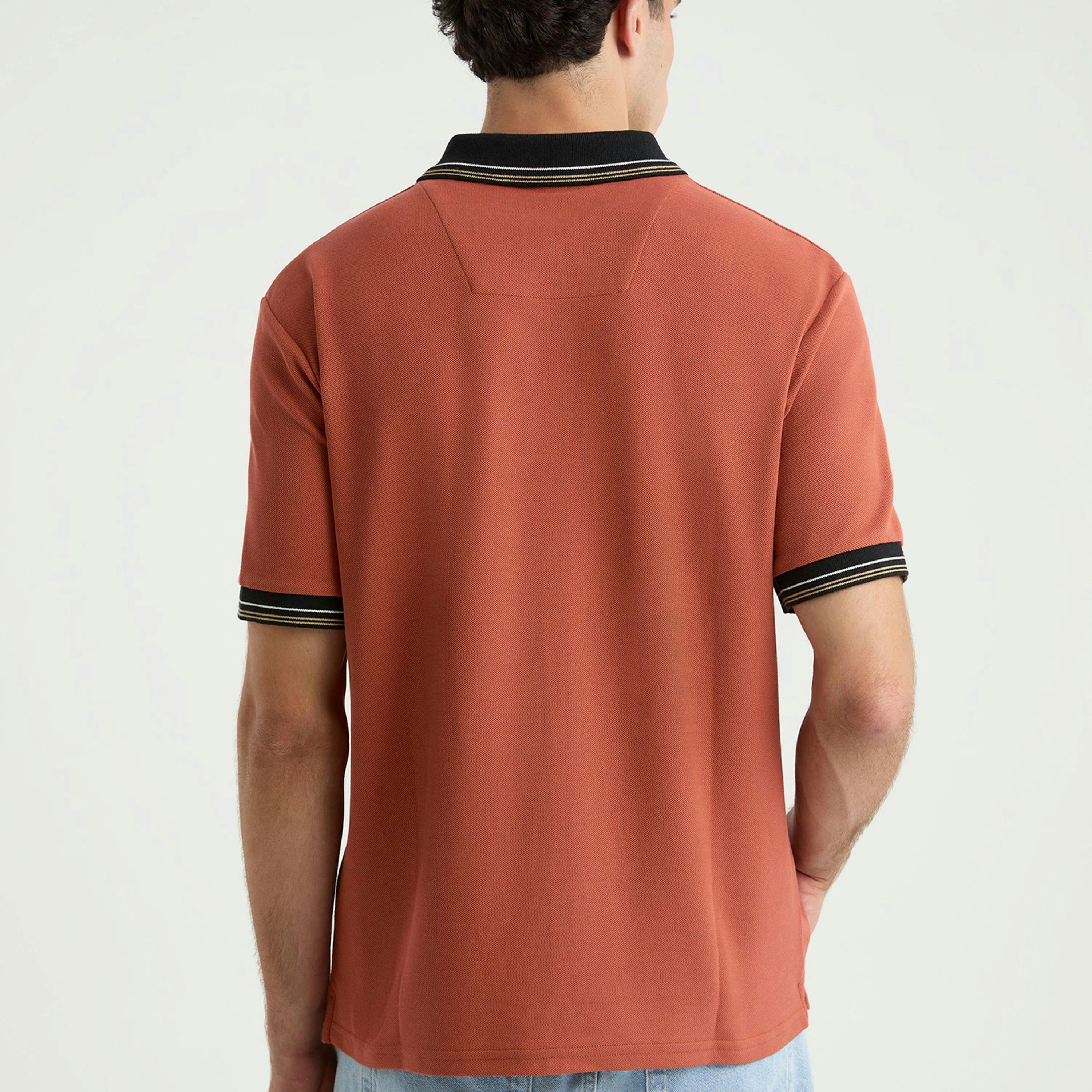 Amado Polo Shirt - Terracotta , view 2 of 4