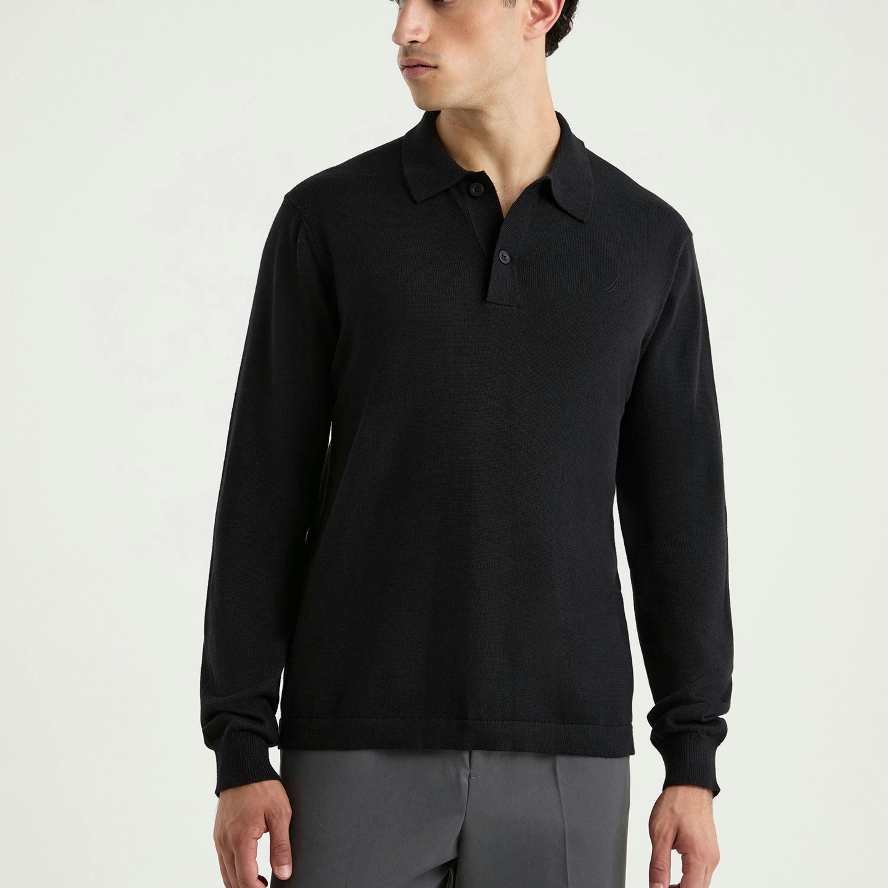 Octavio LS Polo Shirt - Black , view 1 of 4