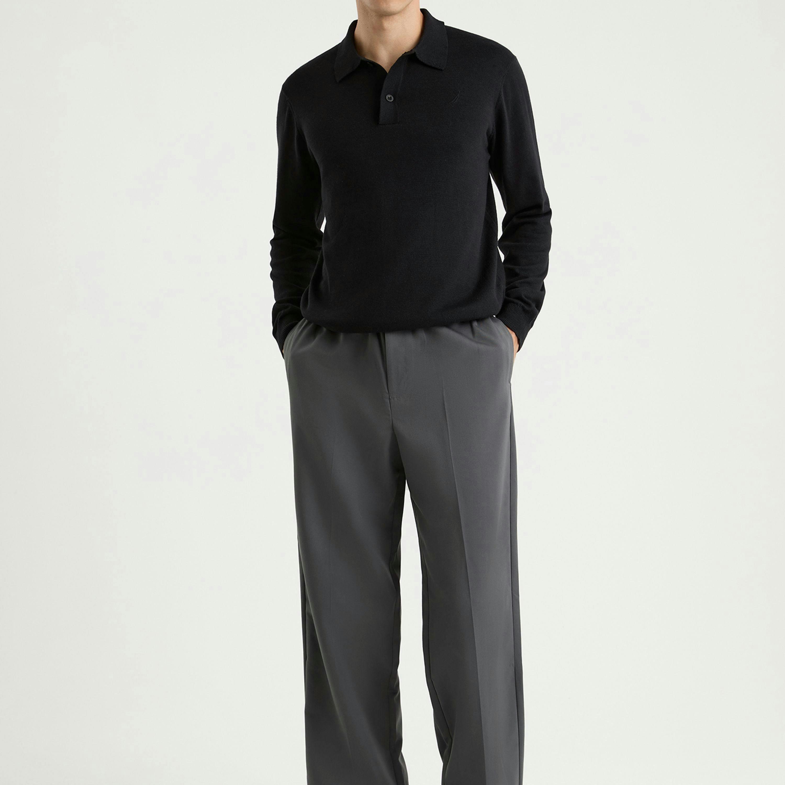 Octavio LS Polo Shirt - Black , view 4 of 4