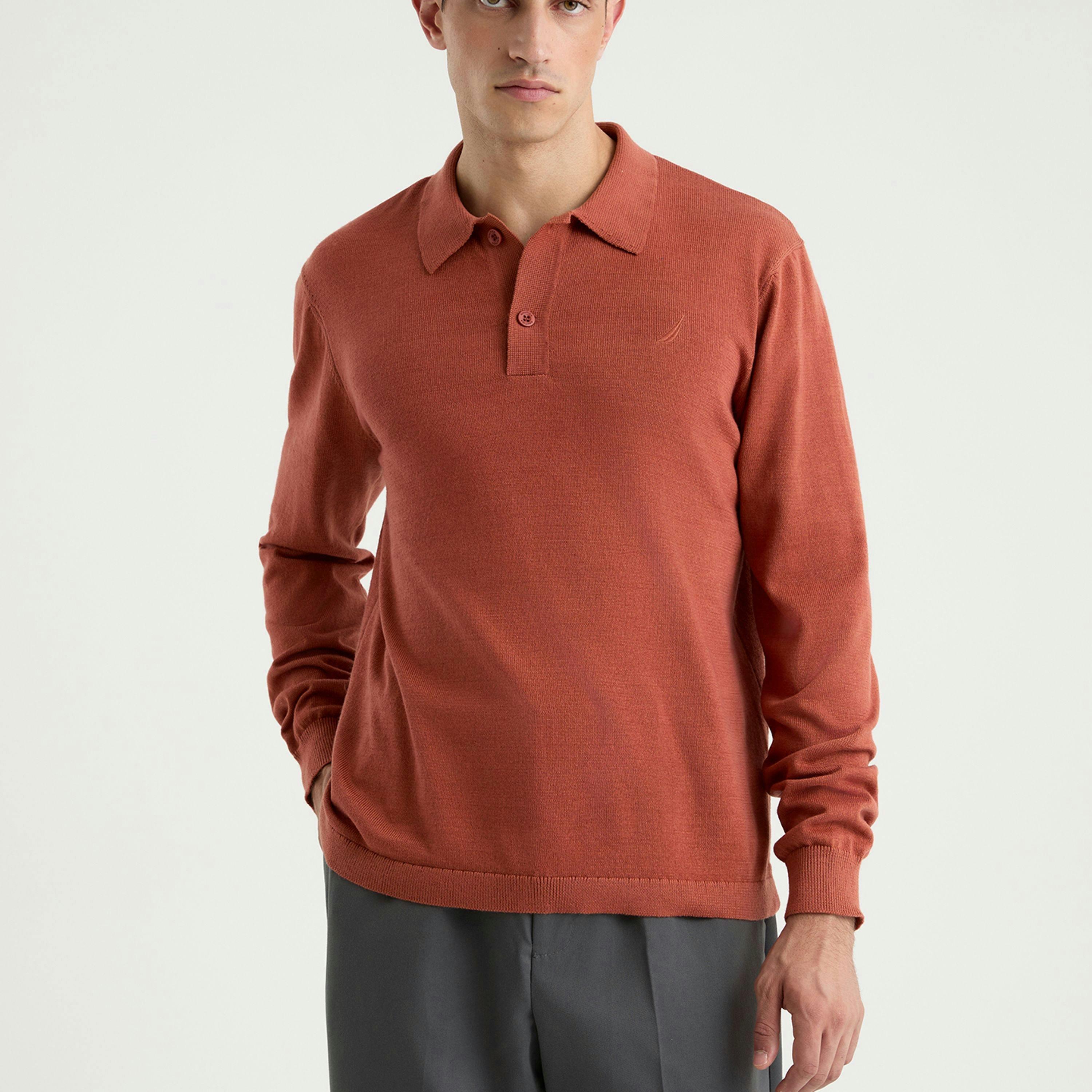 Octavio LS Polo Shirt - Terracotta , view 1 of 4