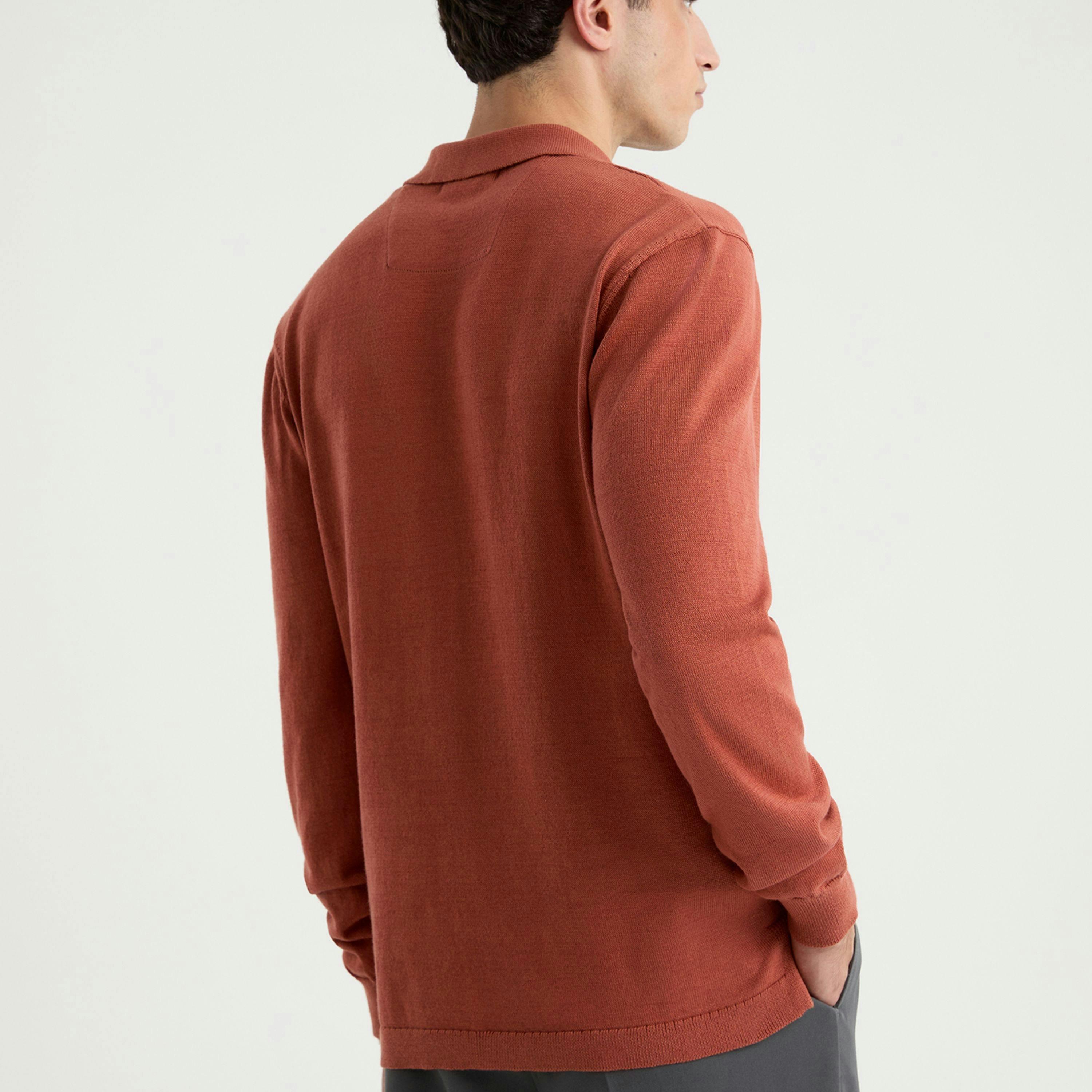 Octavio LS Polo Shirt - Terracotta , view 2 of 4