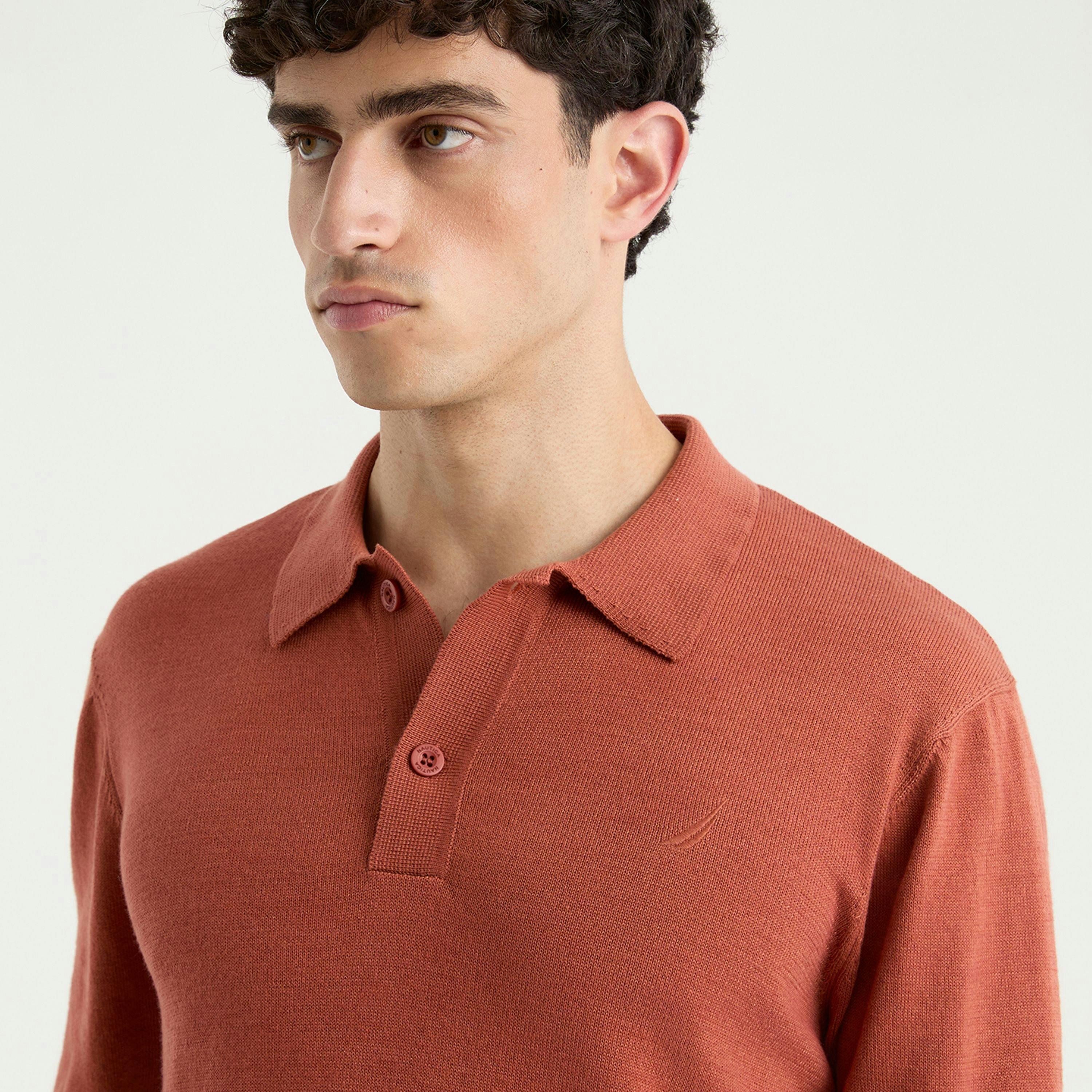 Octavio LS Polo Shirt - Terracotta , view 3 of 4