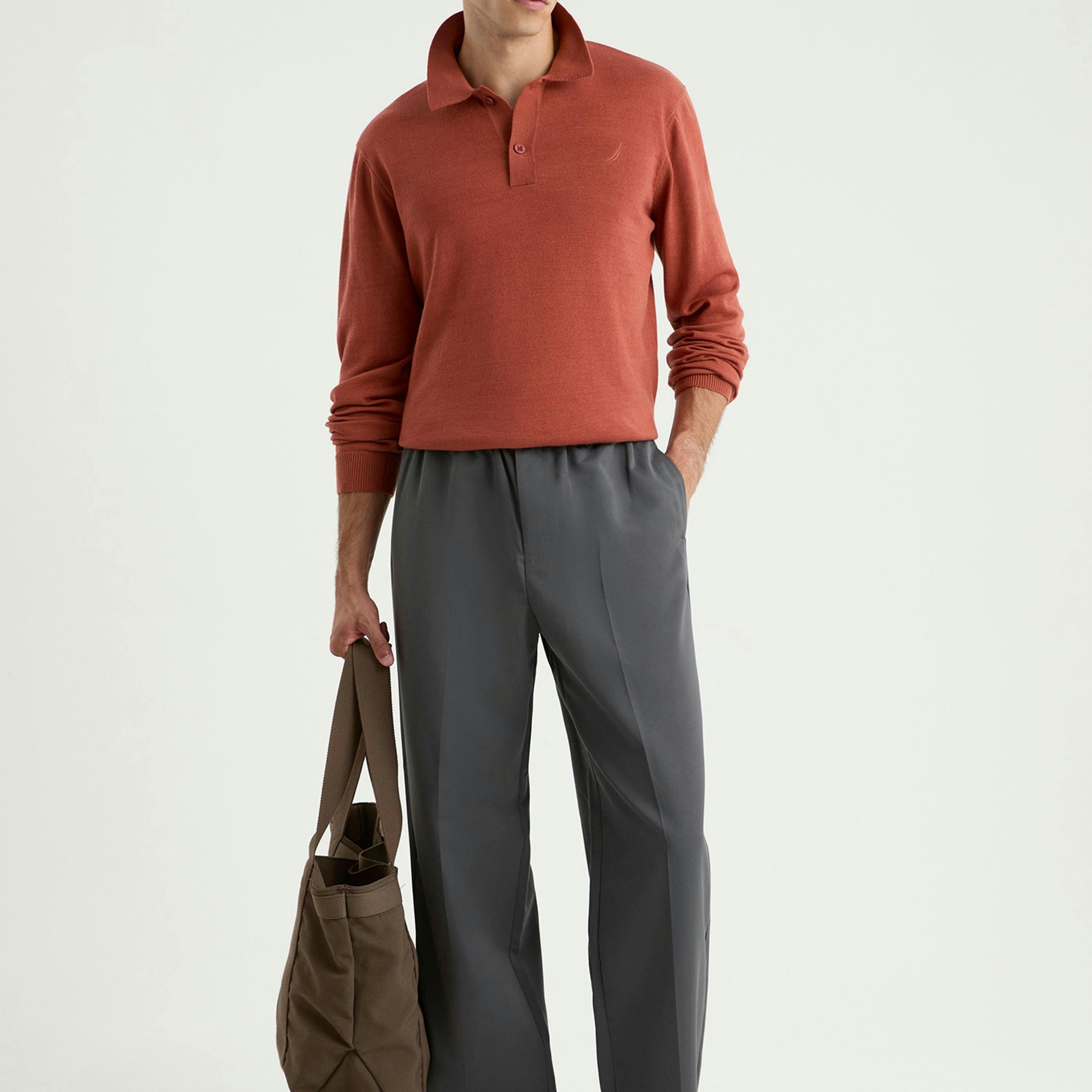 Octavio LS Polo Shirt - Terracotta , view 4 of 4