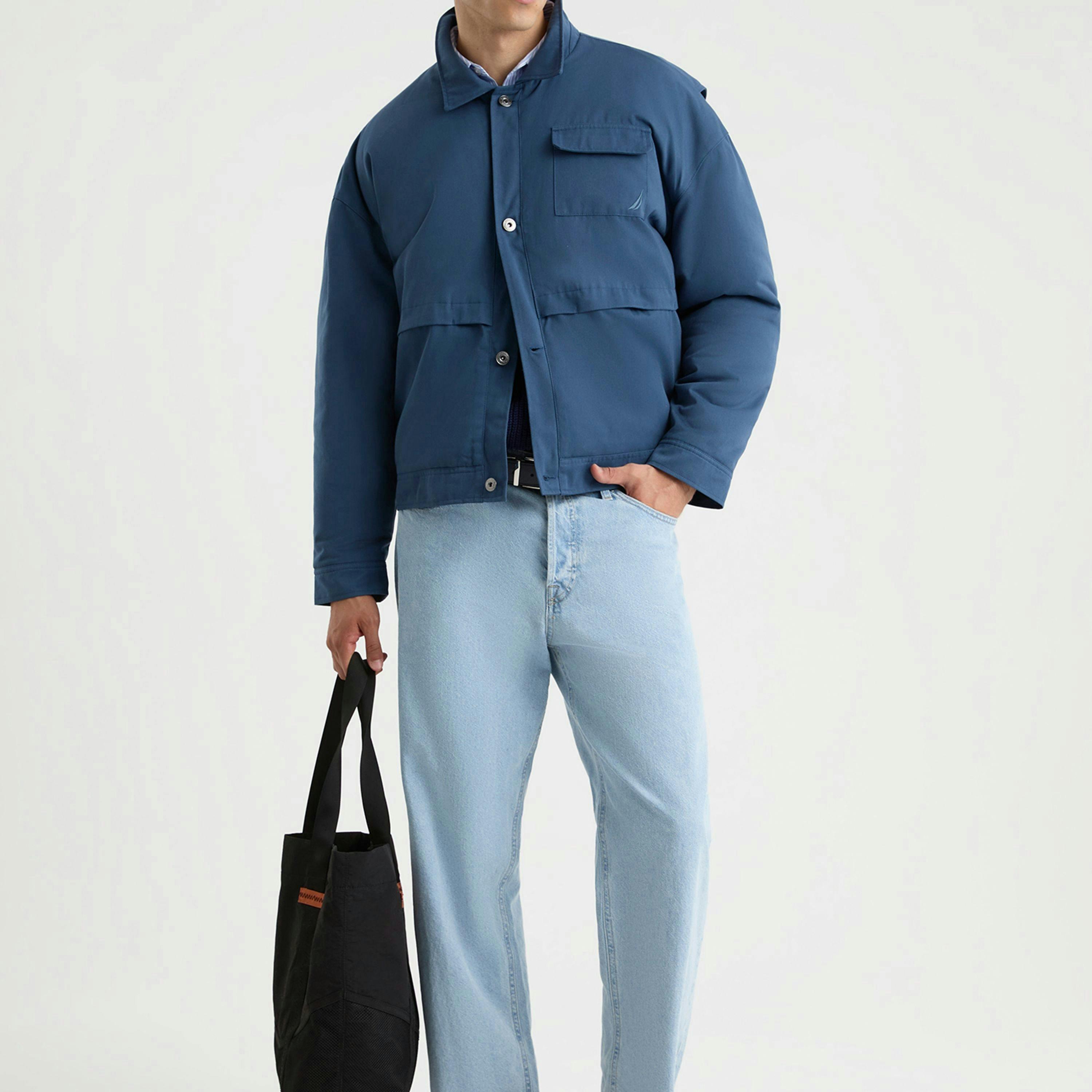 Ozzy Padded Jacket - Washed Denim , view 5 of 5