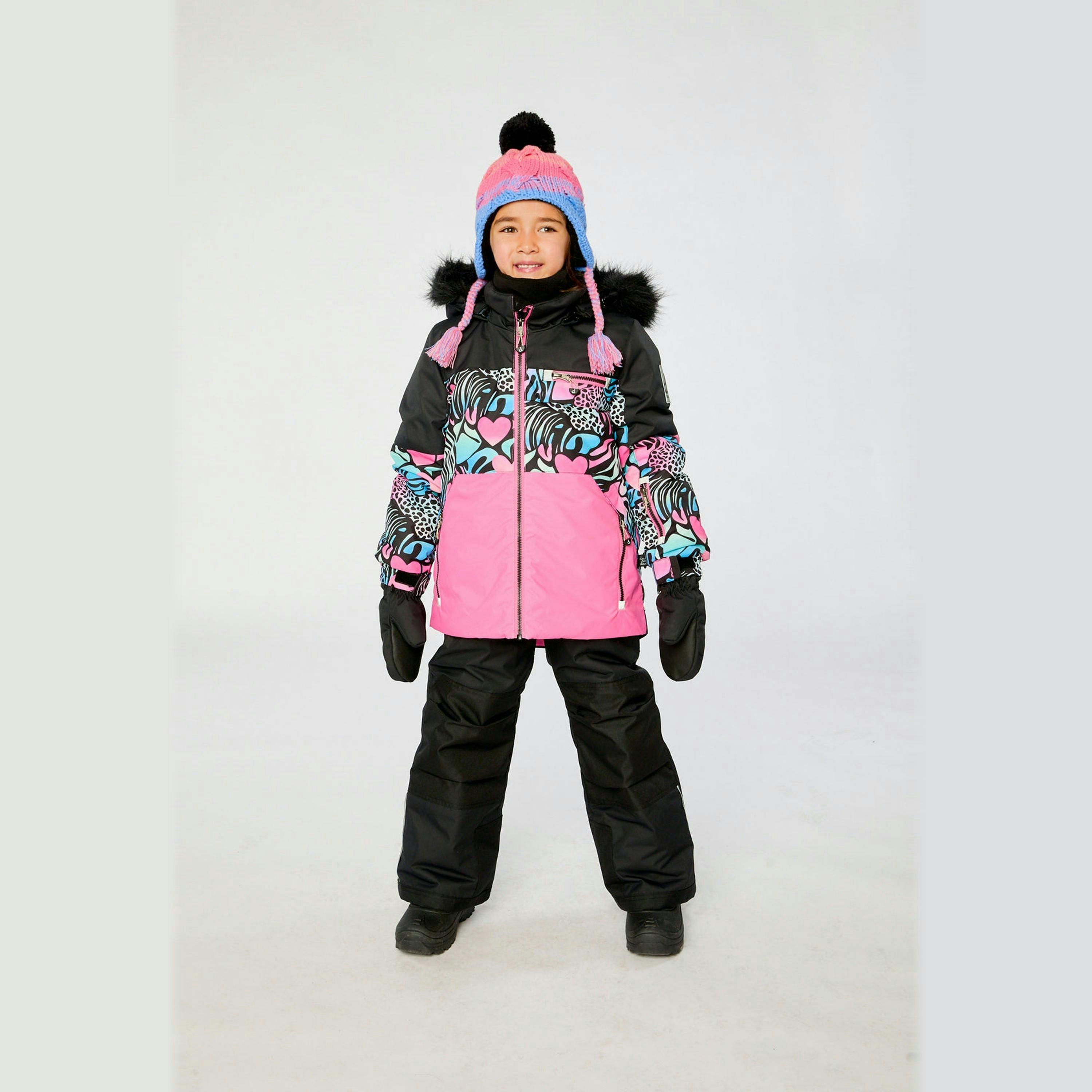 Two Piece Play Snowsuit Black Zebra Print With Black Pants , view 2 of 6