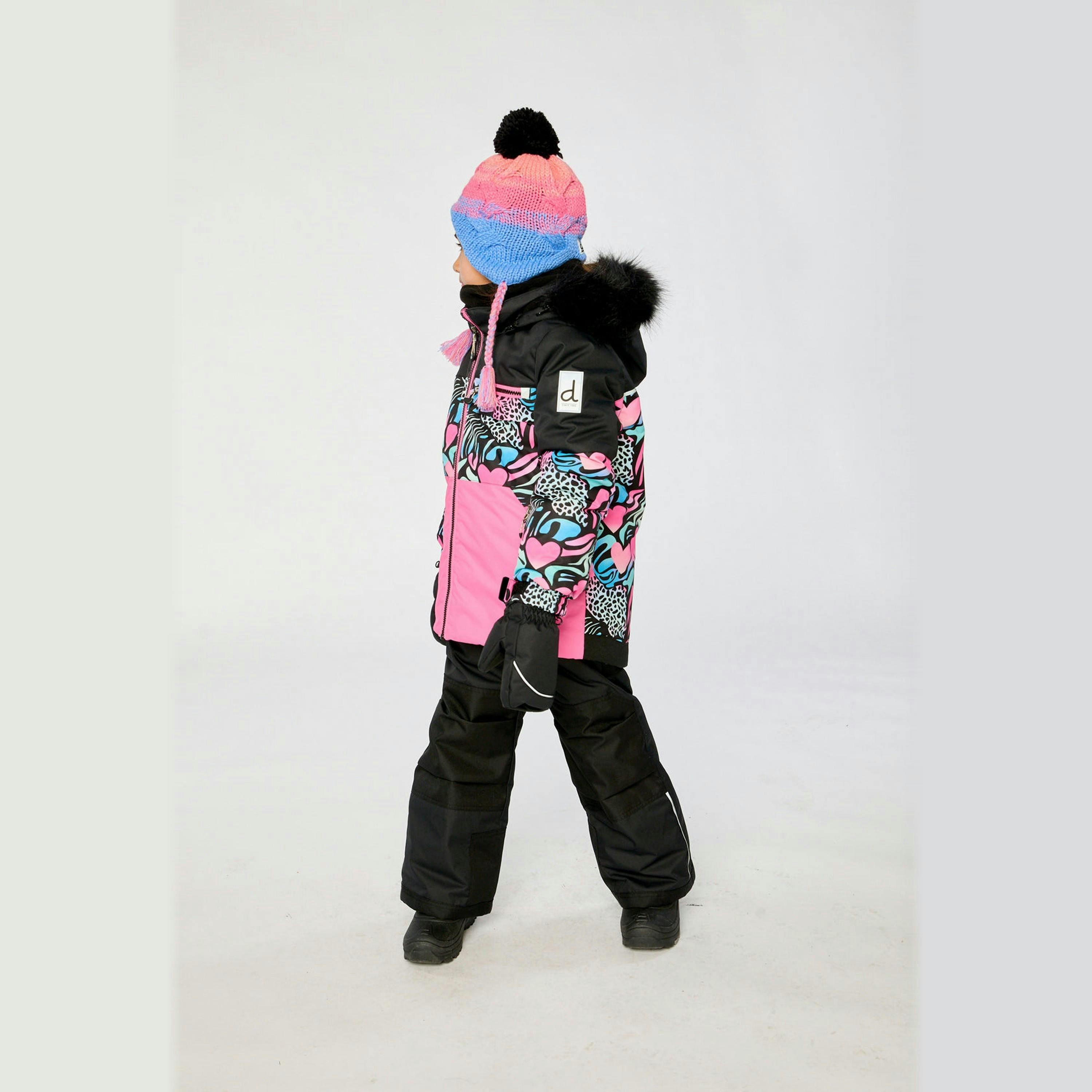Two Piece Play Snowsuit Black Zebra Print With Black Pants , view 3 of 6