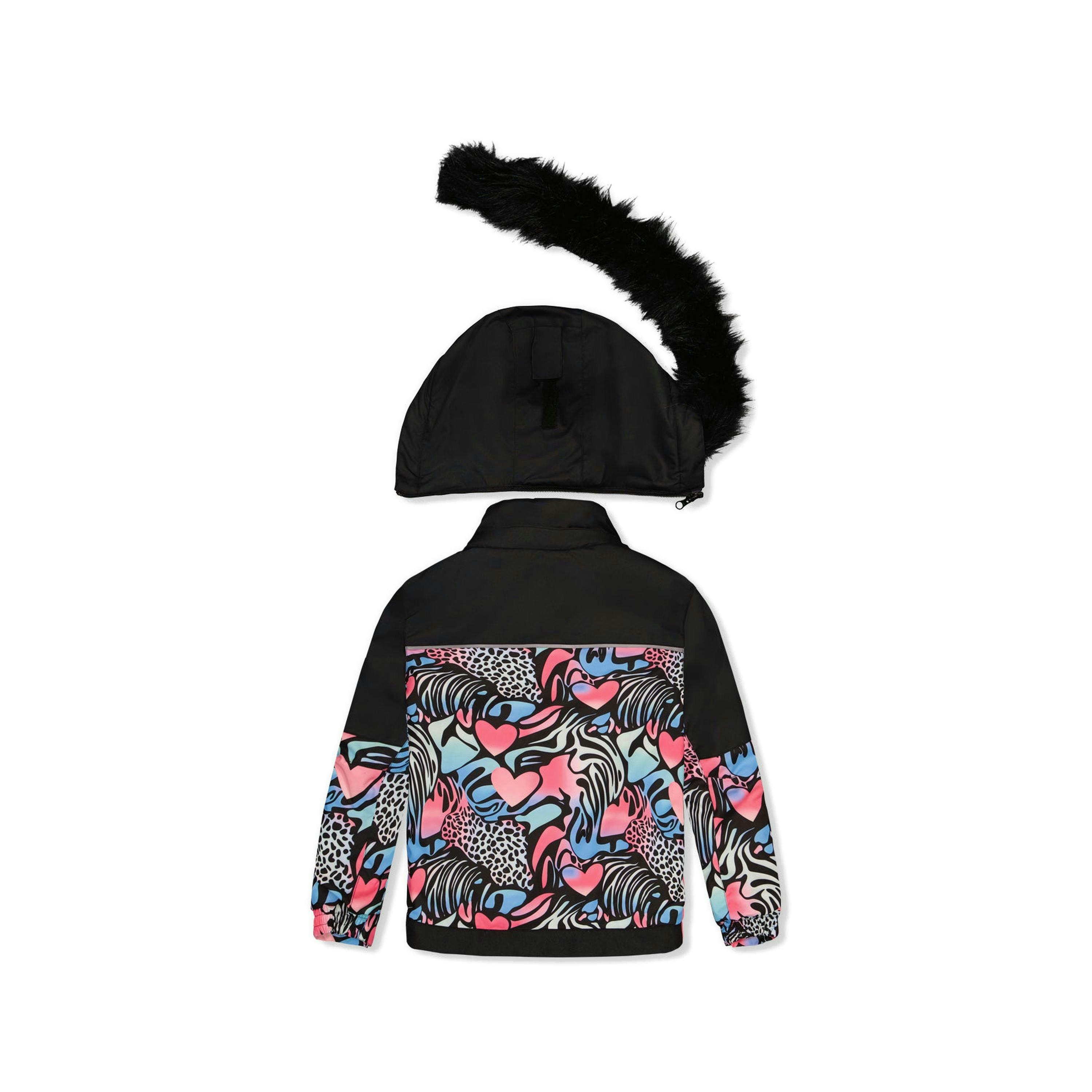Two Piece Play Snowsuit Black Zebra Print With Black Pants , view 5 of 6