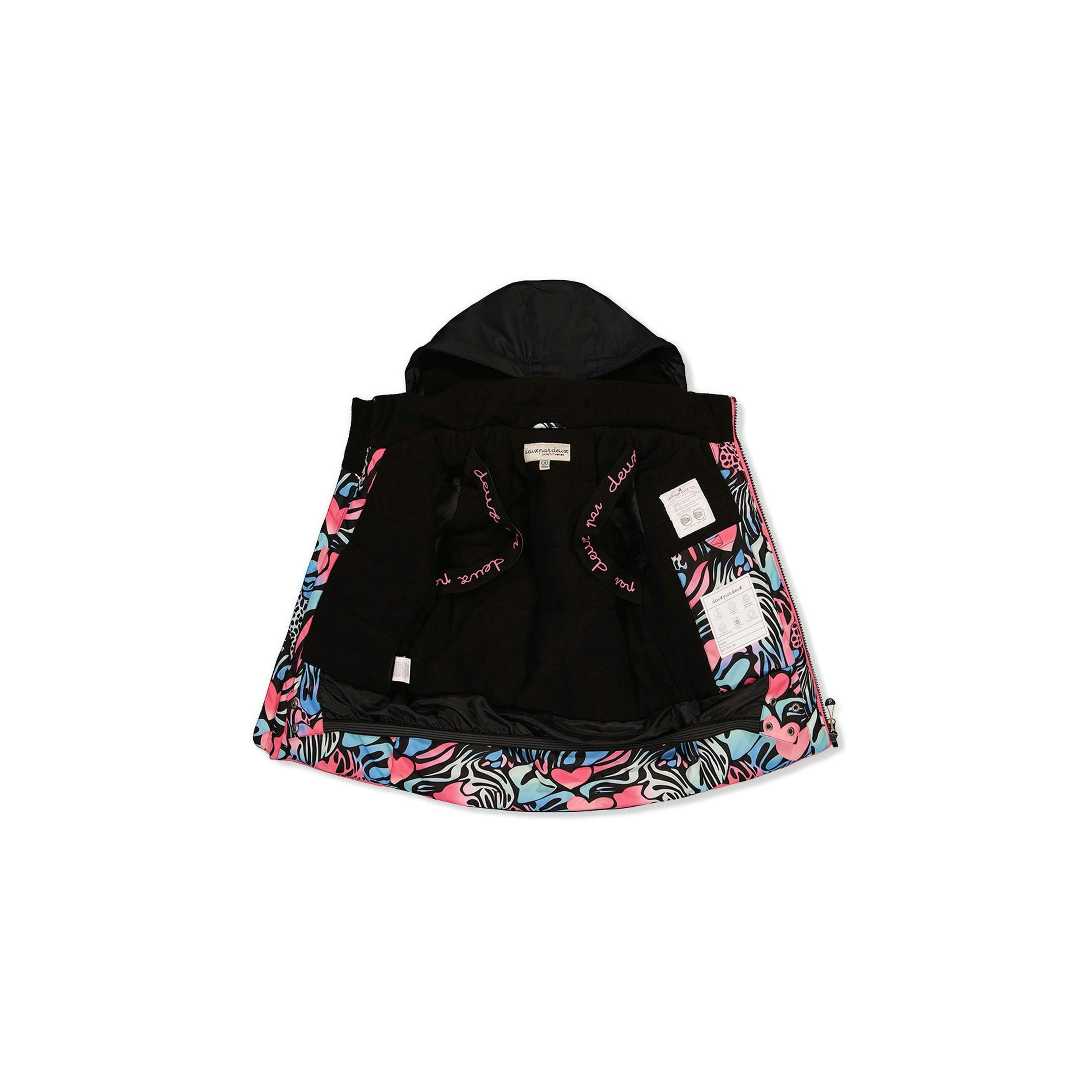 Two Piece Play Snowsuit Black Zebra Print With Black Pants , view 6 of 6