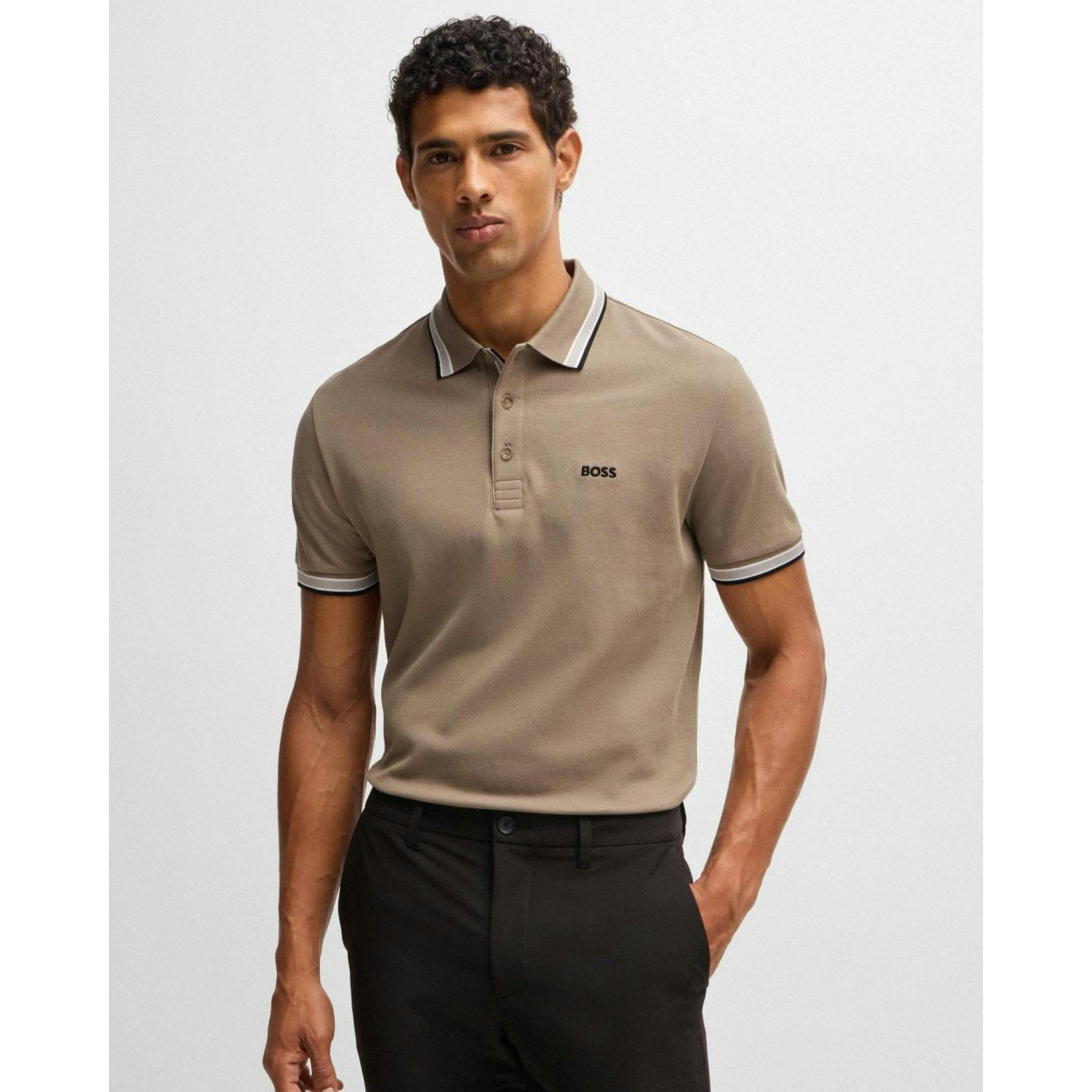 Hugo Boss Contrast Logo Polo Shirt  in Grey , view 1 of 4