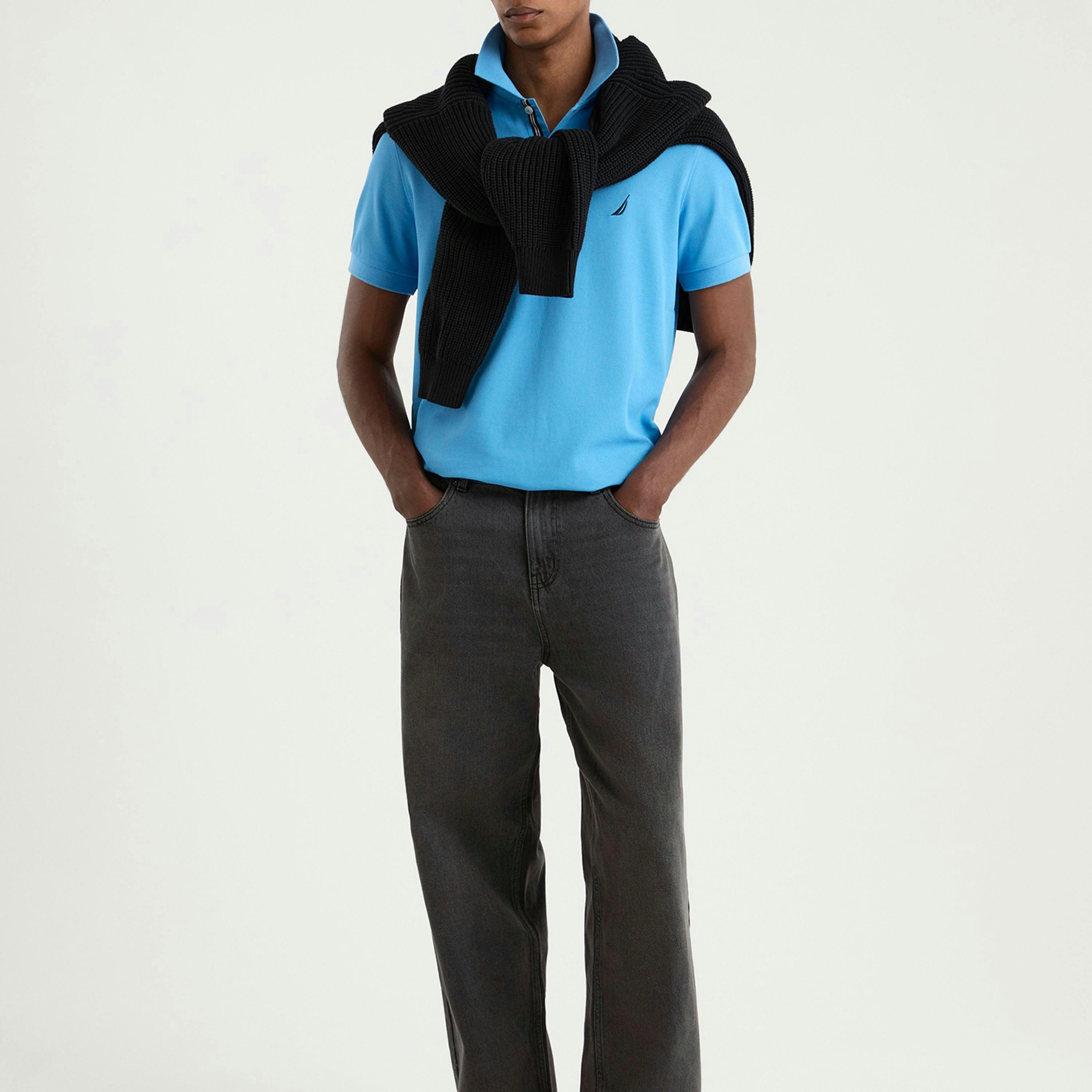 Cast Polo Shirt - Azure Blue , view 4 of 4