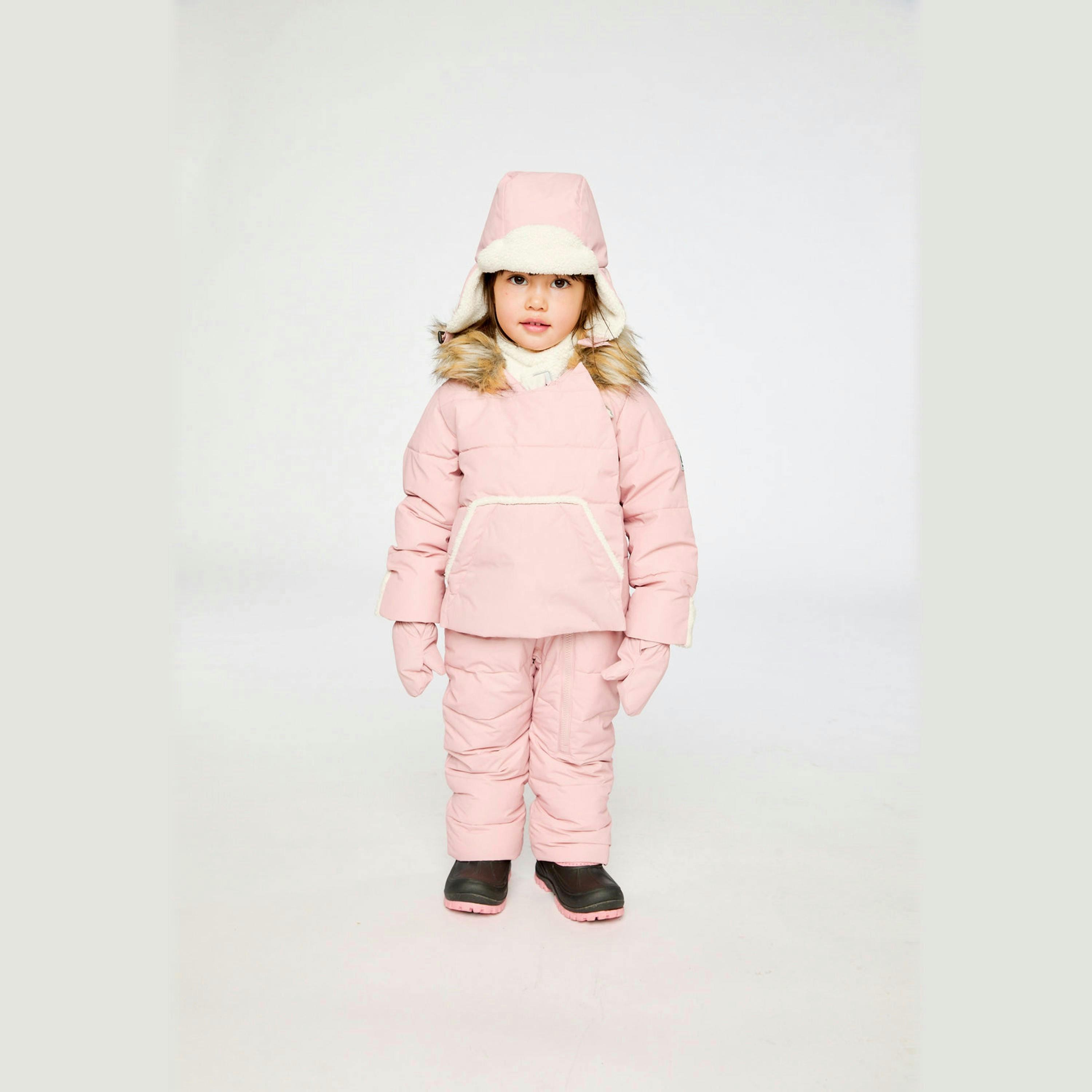 Baby Snug One Piece Snowsuit Adapted For Car Seats Pale Dusty Pink , view 2 of 6