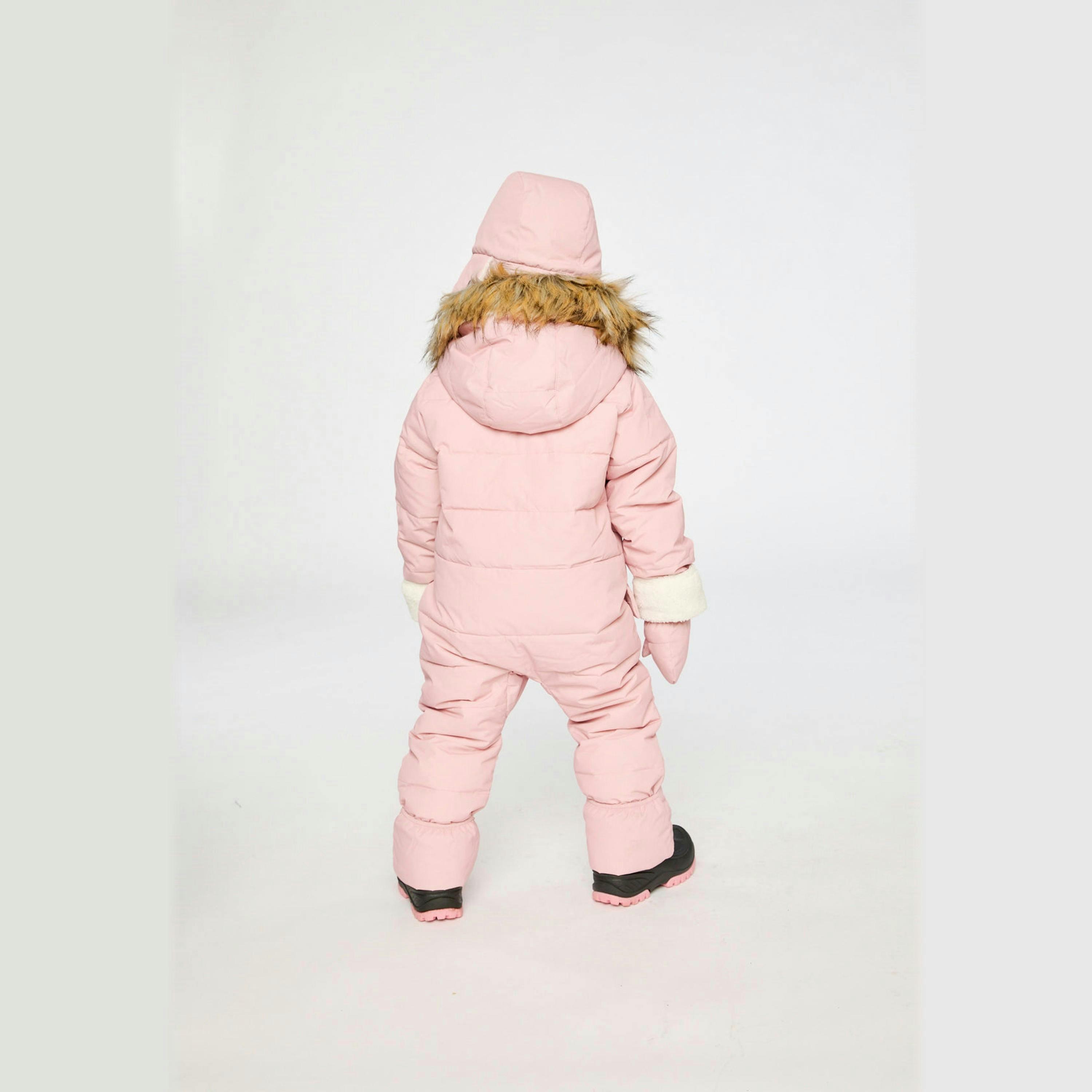 Baby Snug One Piece Snowsuit Adapted For Car Seats Pale Dusty Pink , view 4 of 6