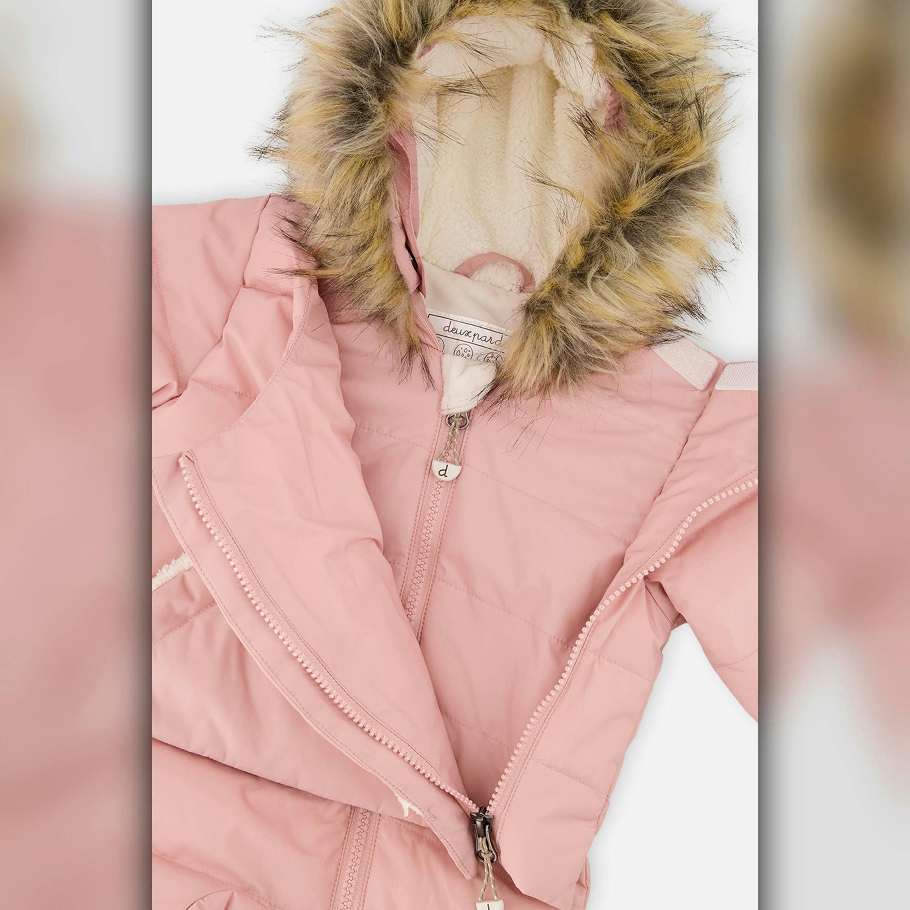 Baby Snug One Piece Snowsuit Adapted For Car Seats Pale Dusty Pink , view 6 of 6