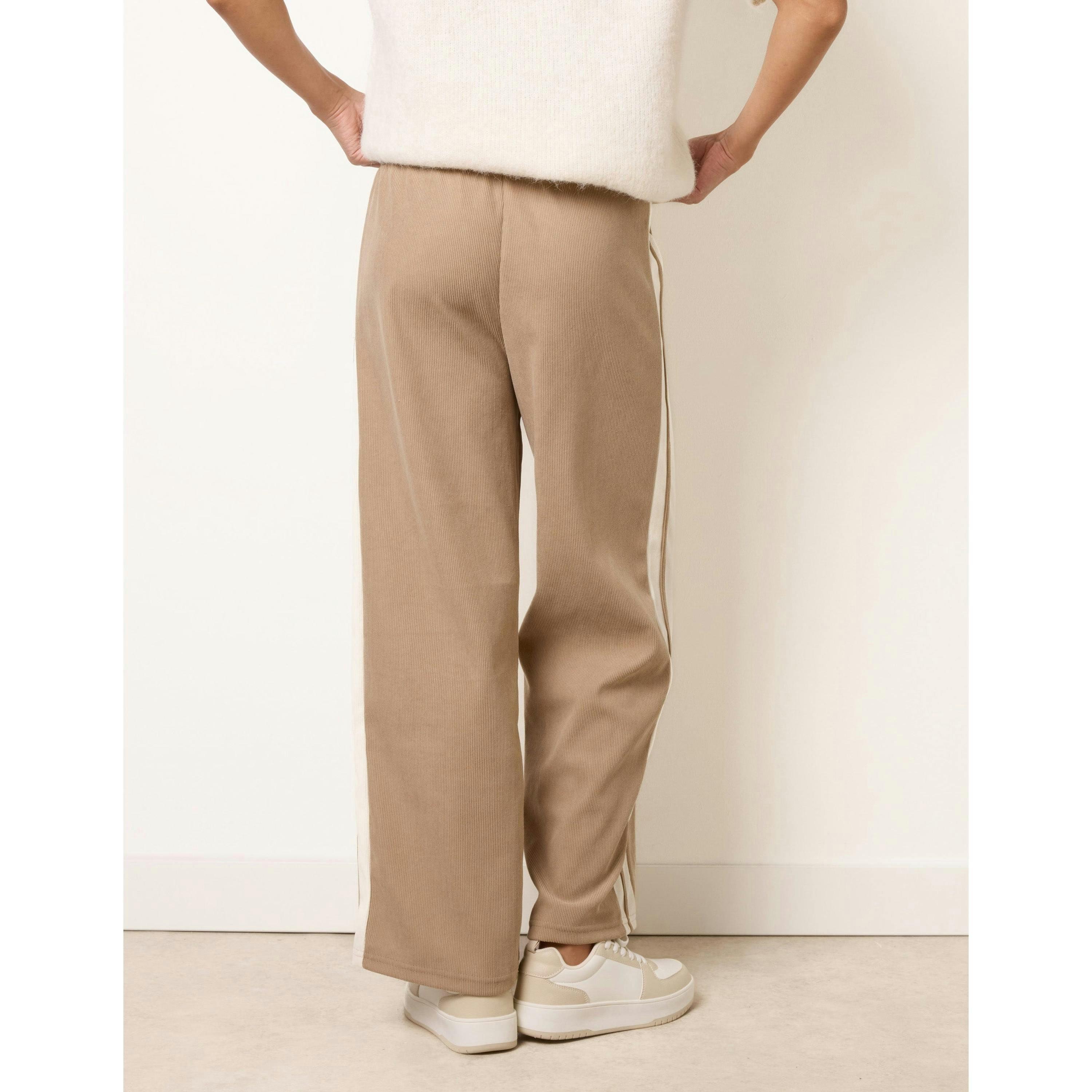 Blue Vanilla Corduroy Side Stripes Trousers  in Stone , view 2 of 5
