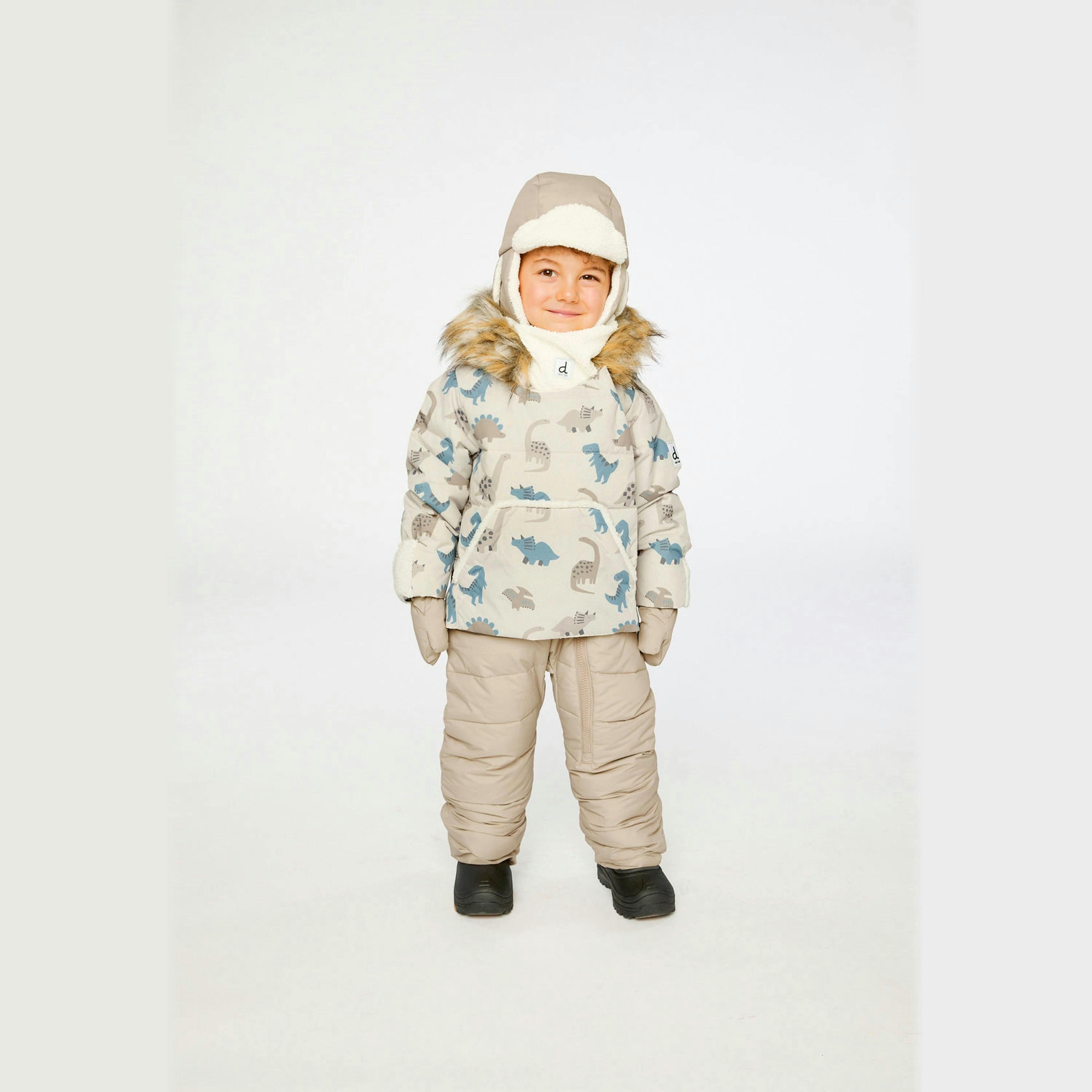 Baby Snug One Piece Snowsuit Adapted For Car Seats Blue Dinosaur Print , view 2 of 6