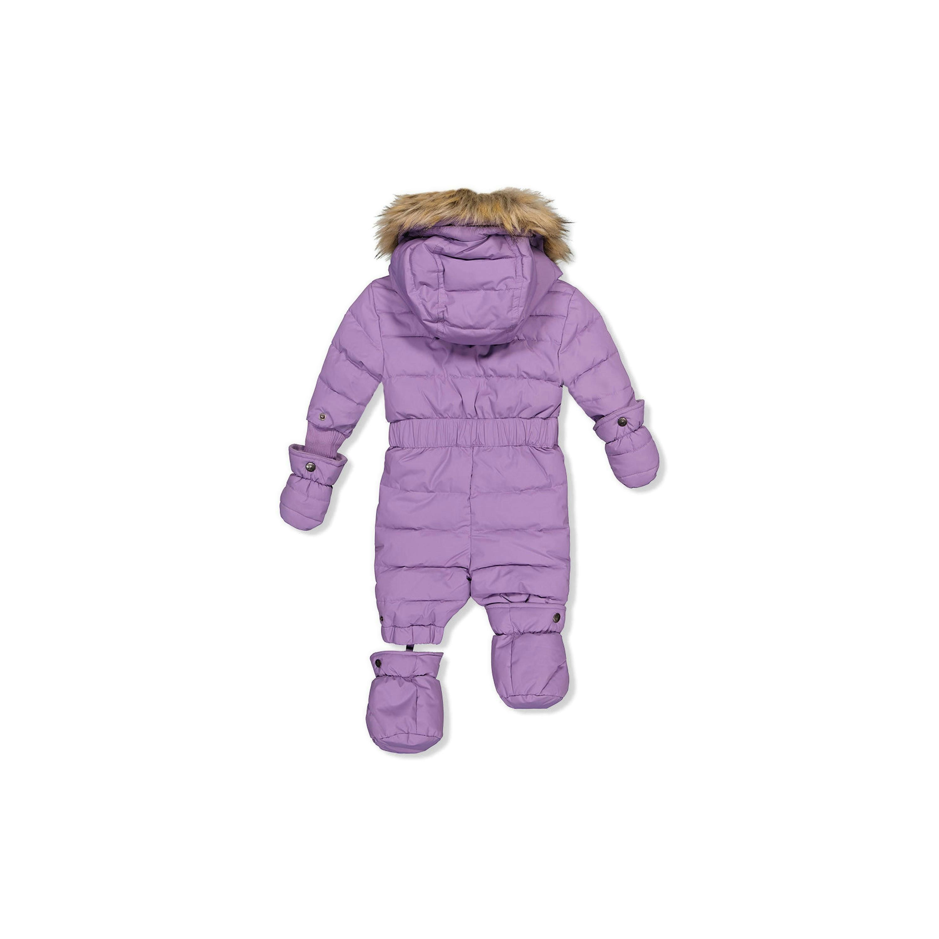 Baby Original One Piece Puffy Snowsuit With Removable Mittens And Boots Violet , view 4 of 6