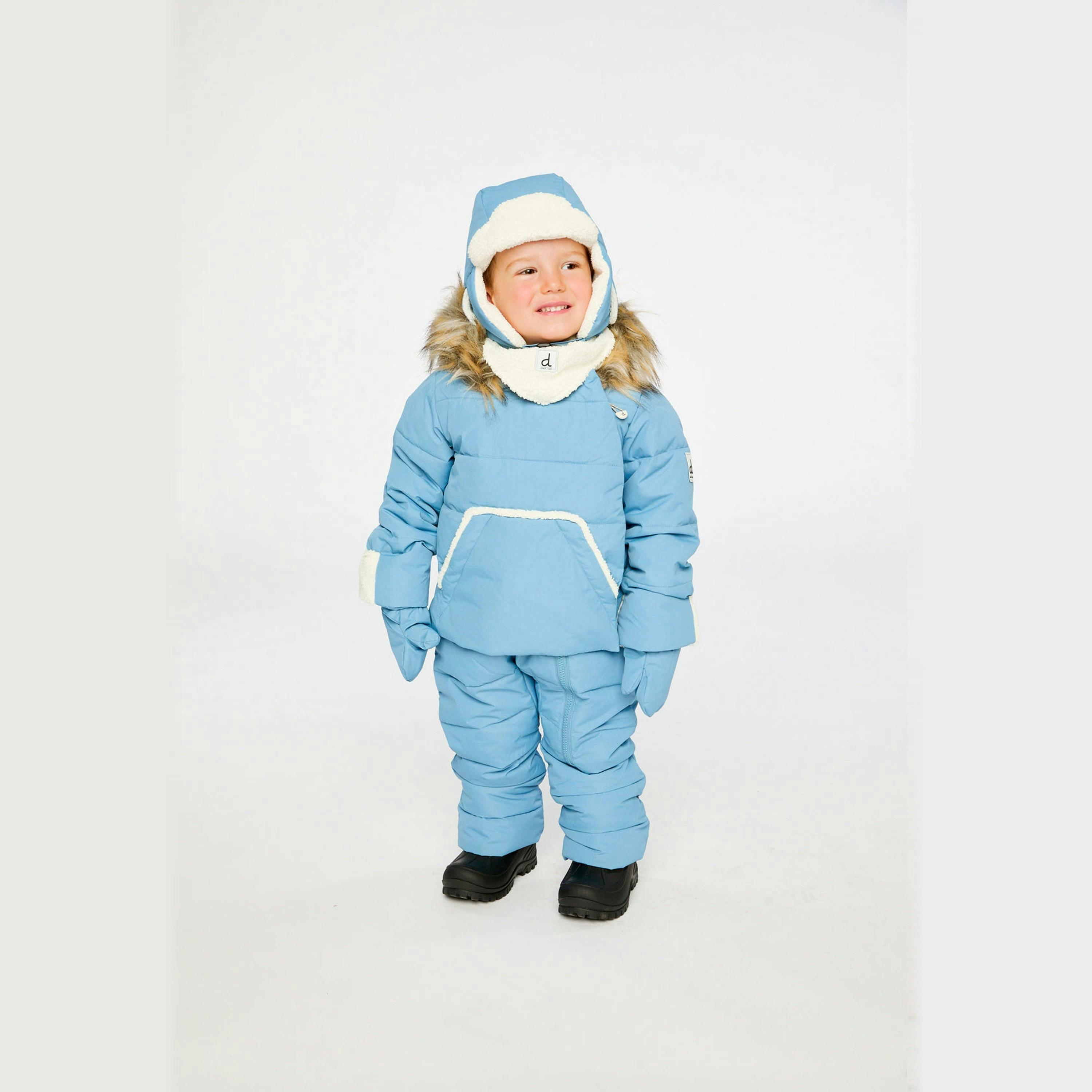Baby Snug One Piece Snowsuit Adapted For Car Seats Blue Grey , view 2 of 6
