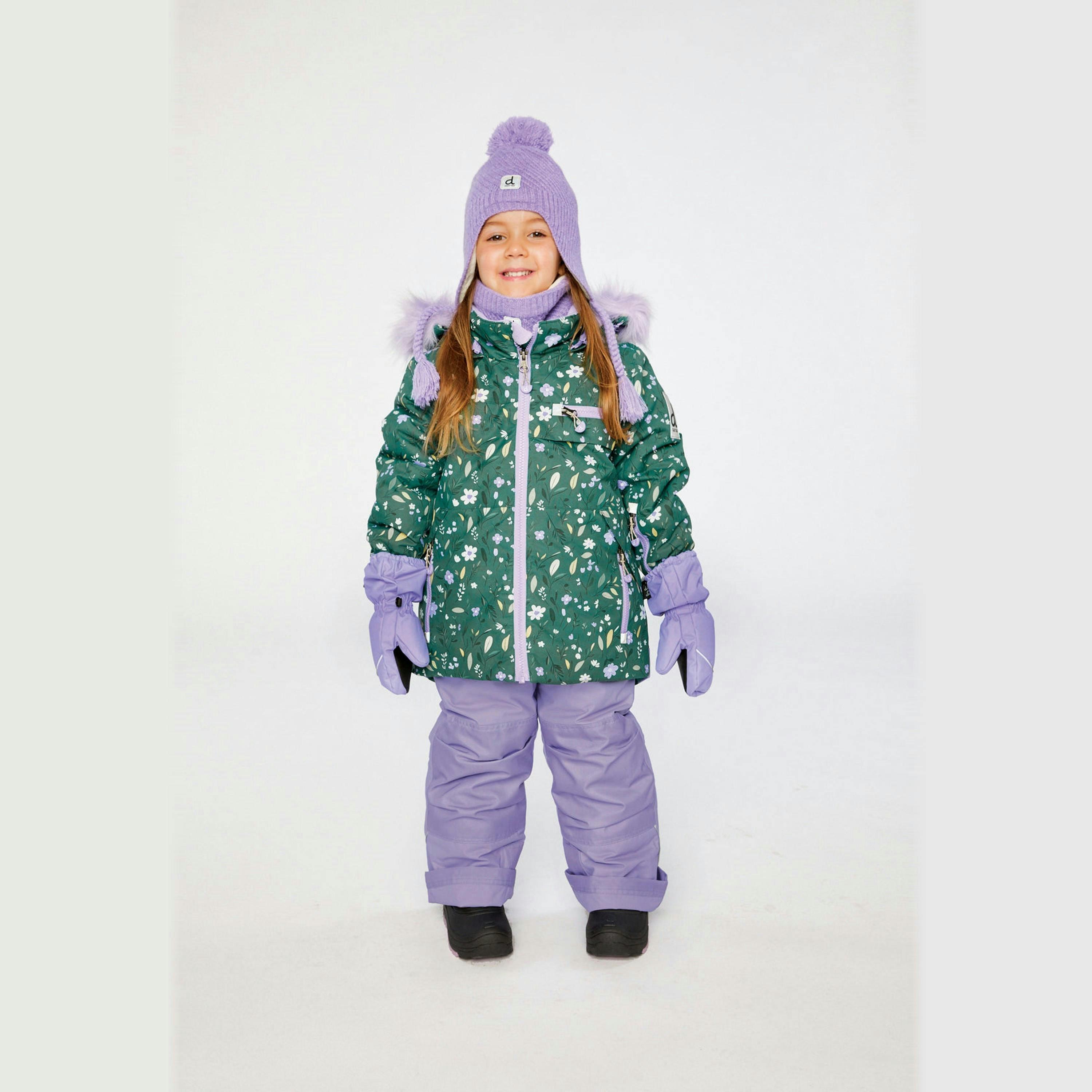 Two Piece Play Snowsuit Green Mini Flower Print , view 2 of 6